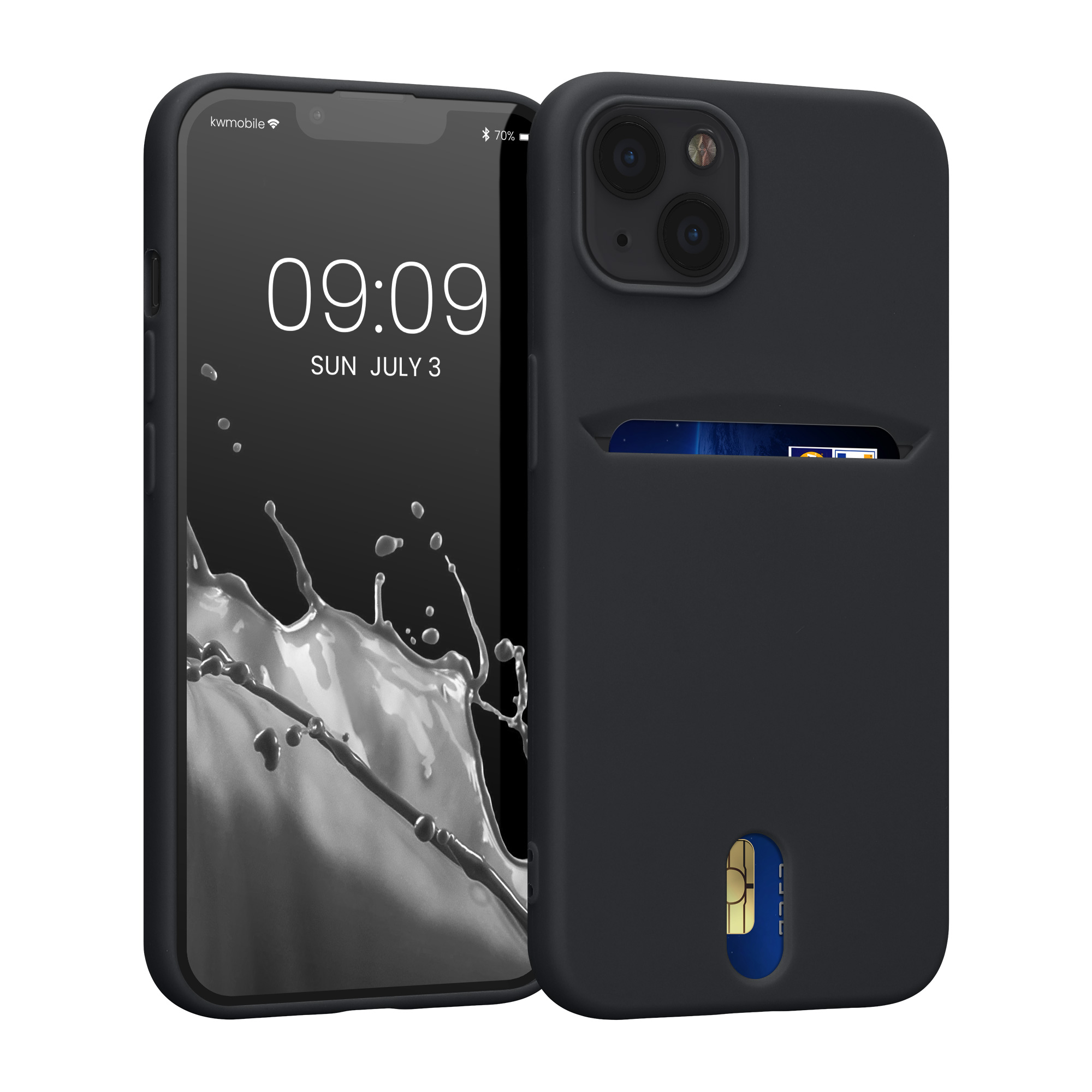 Kryt s přihrádkou kwmobile pro iPhone 13 - černá