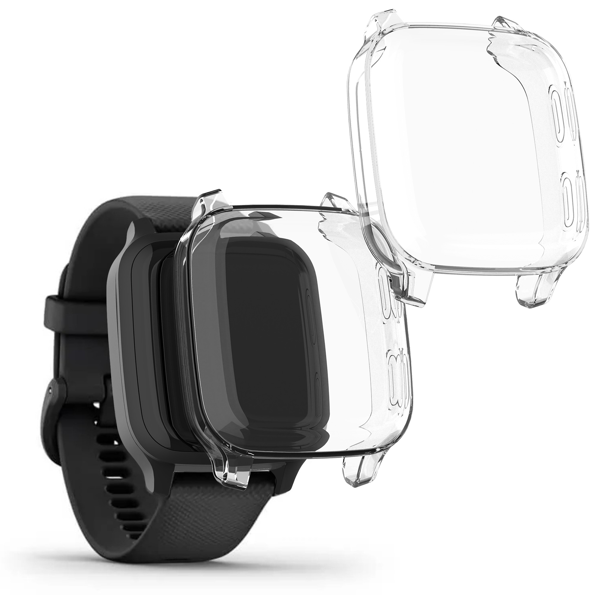 2 ks Ochranný kryt na hodinky kwmobile pro Garmin Venu Sq Music / Sq - transparentní