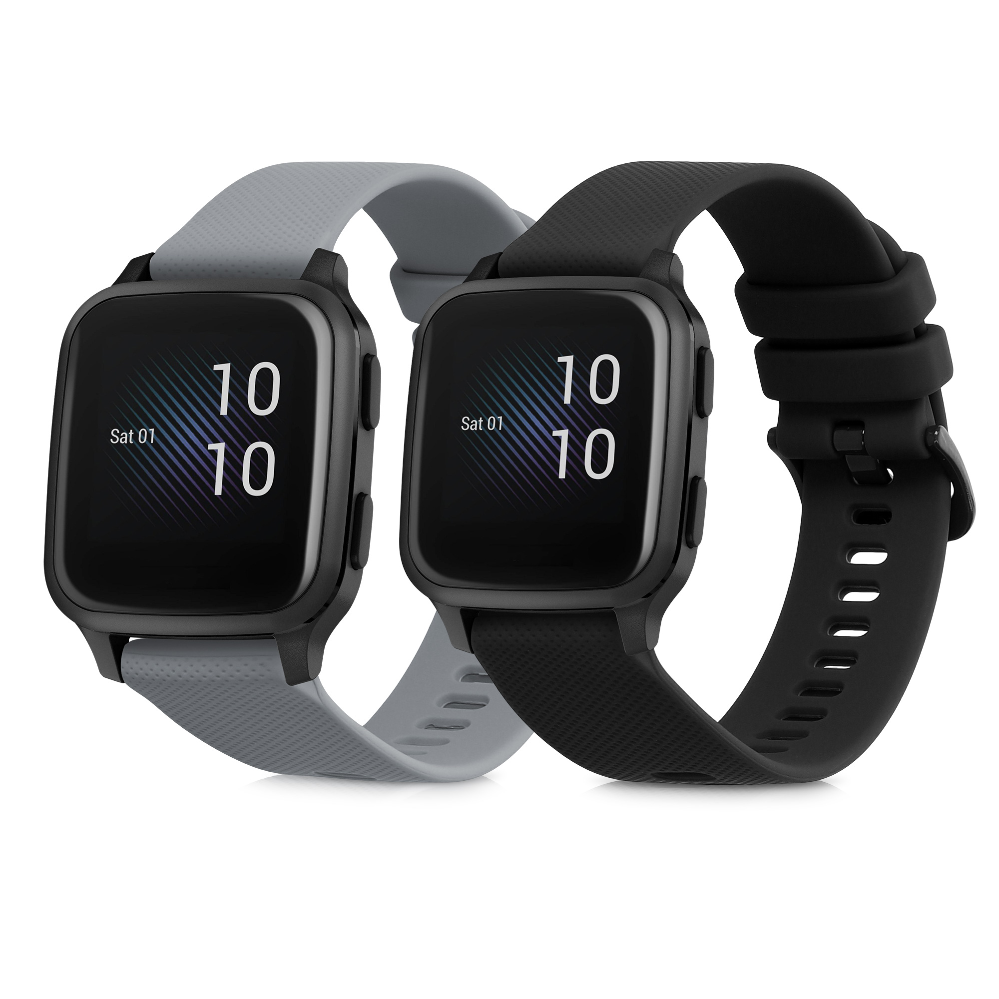 2 ks Řemínek kwmobile pro Garmin Venu Sq Music / Sq - černá / šedá