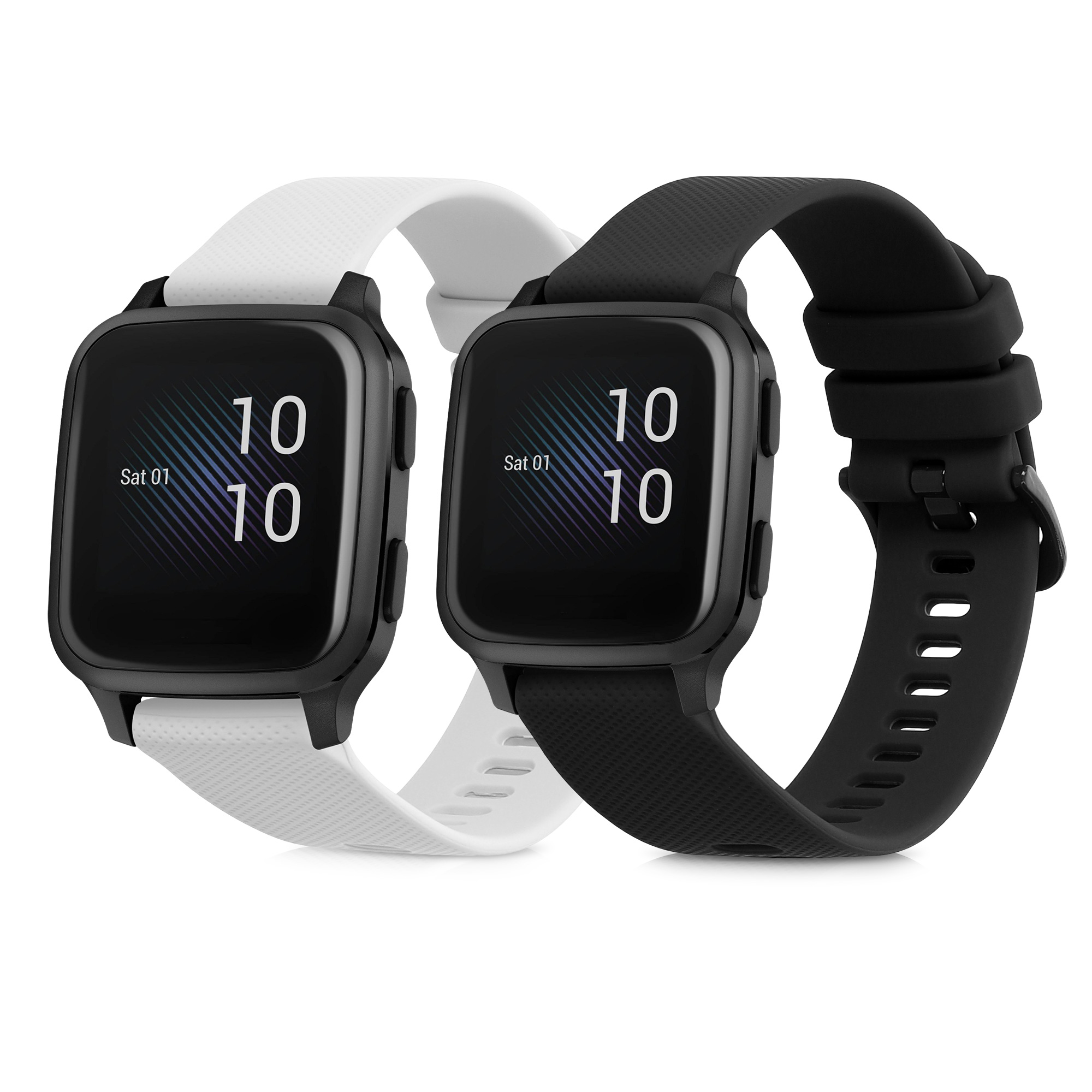 2 ks Řemínek kwmobile pro Garmin Venu Sq Music / Sq - černá / bílá