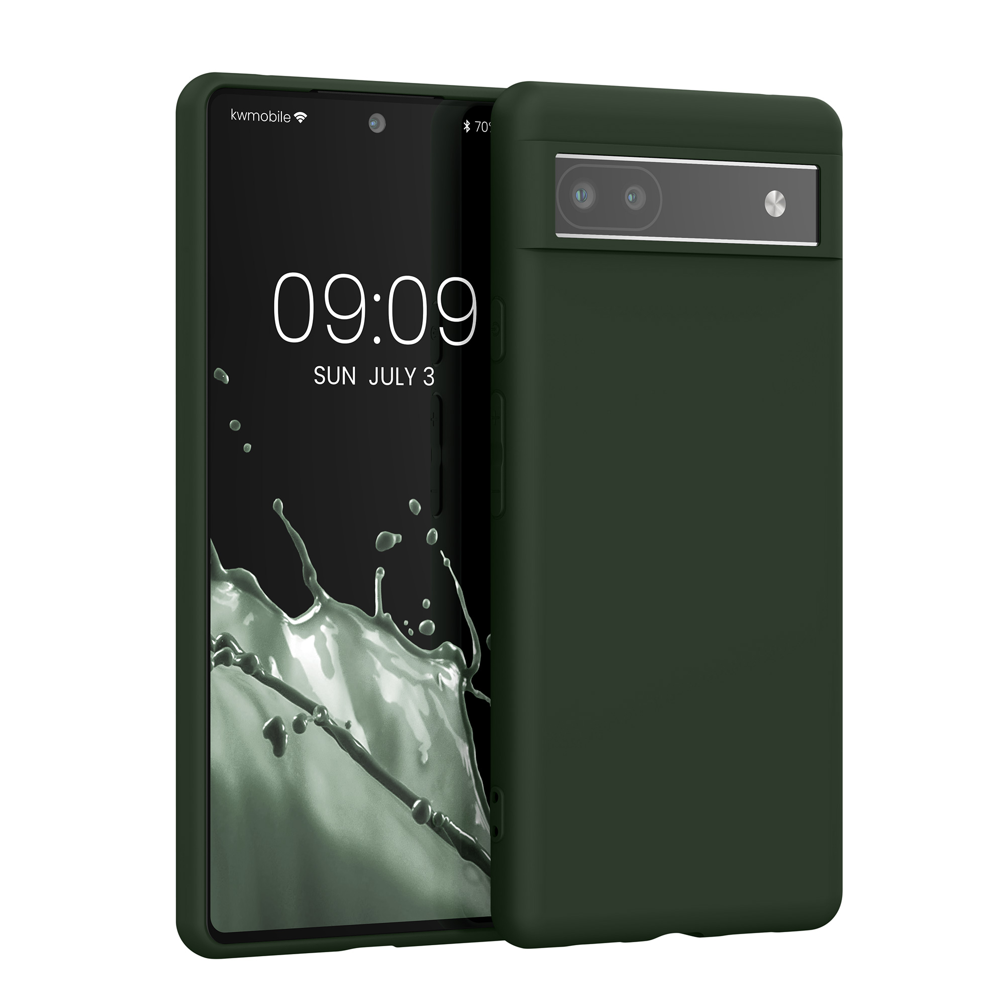 Pouzdro pro Google Pixel 6a kwmobile TPU - tmavě zelená matný