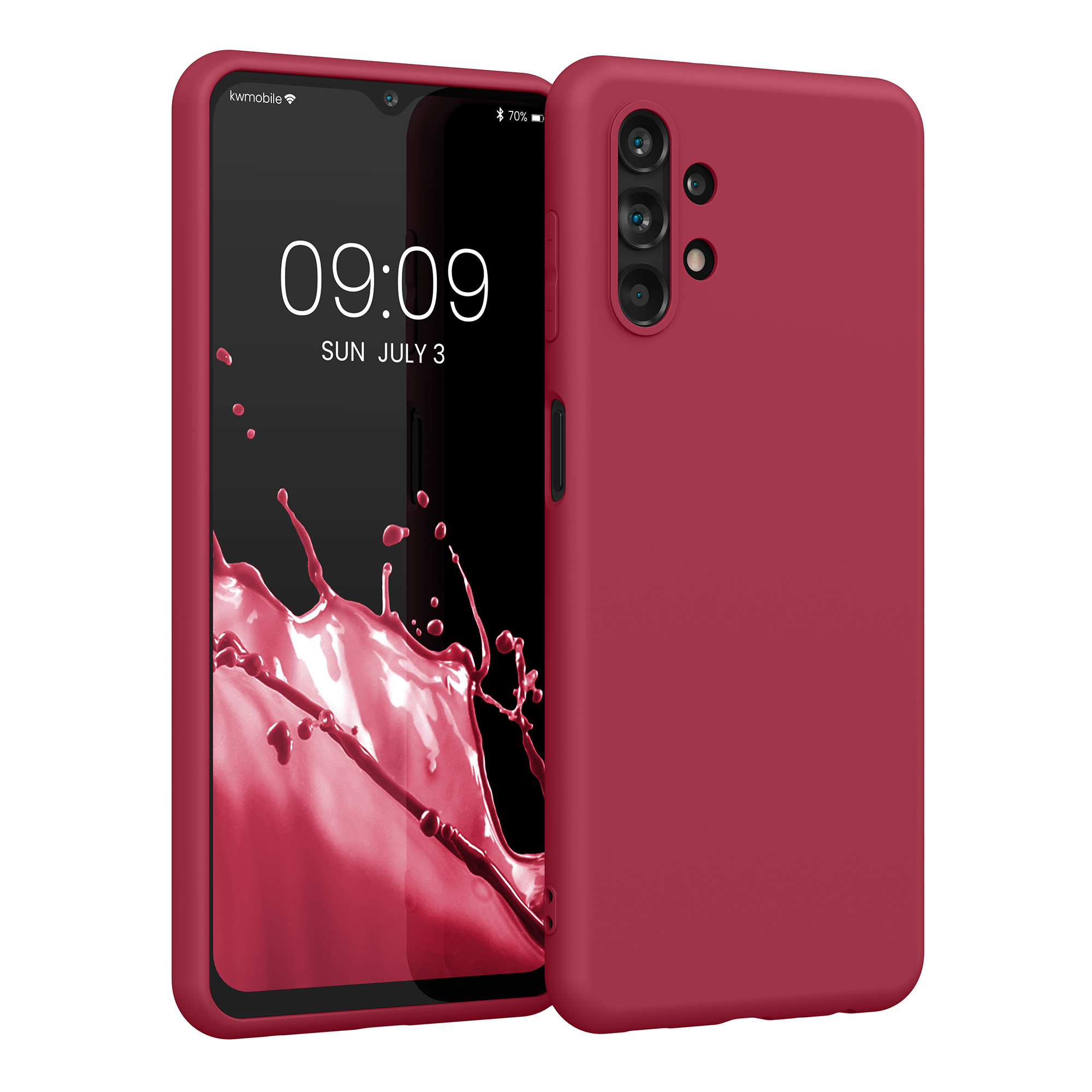 Kryt na mobil Samsung Galaxy A13 4G, nárazuvzdorný - kwmobile, višňový