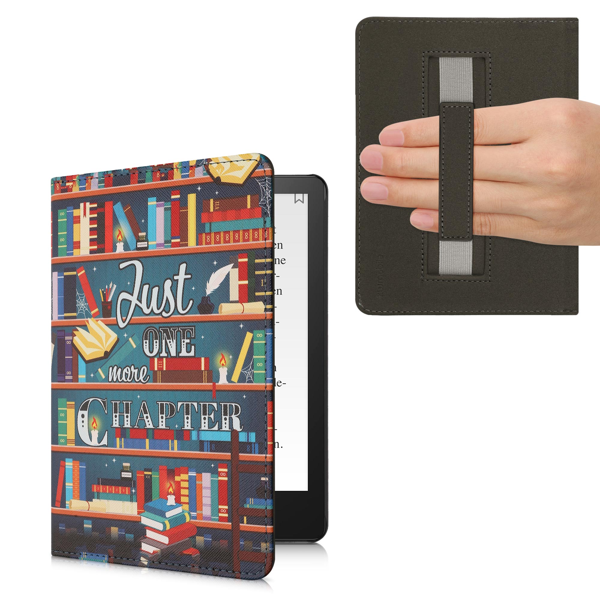 Pouzdro na čtečku kwmobile Amazon Kindle Paperwhite 11 Generation 2021 Case - Library Motto multicolor