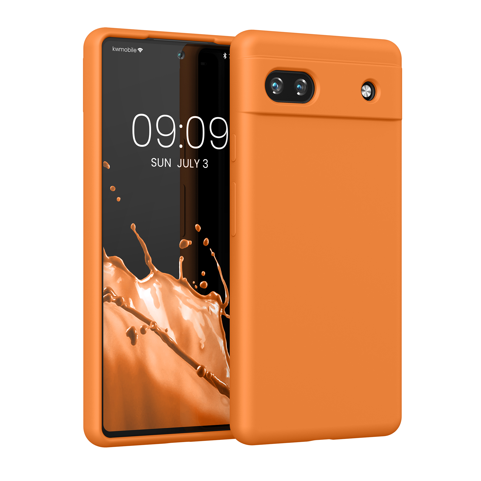 Pouzdro pro Google Pixel 6a kwmobile silikonové - ovocná oranžová