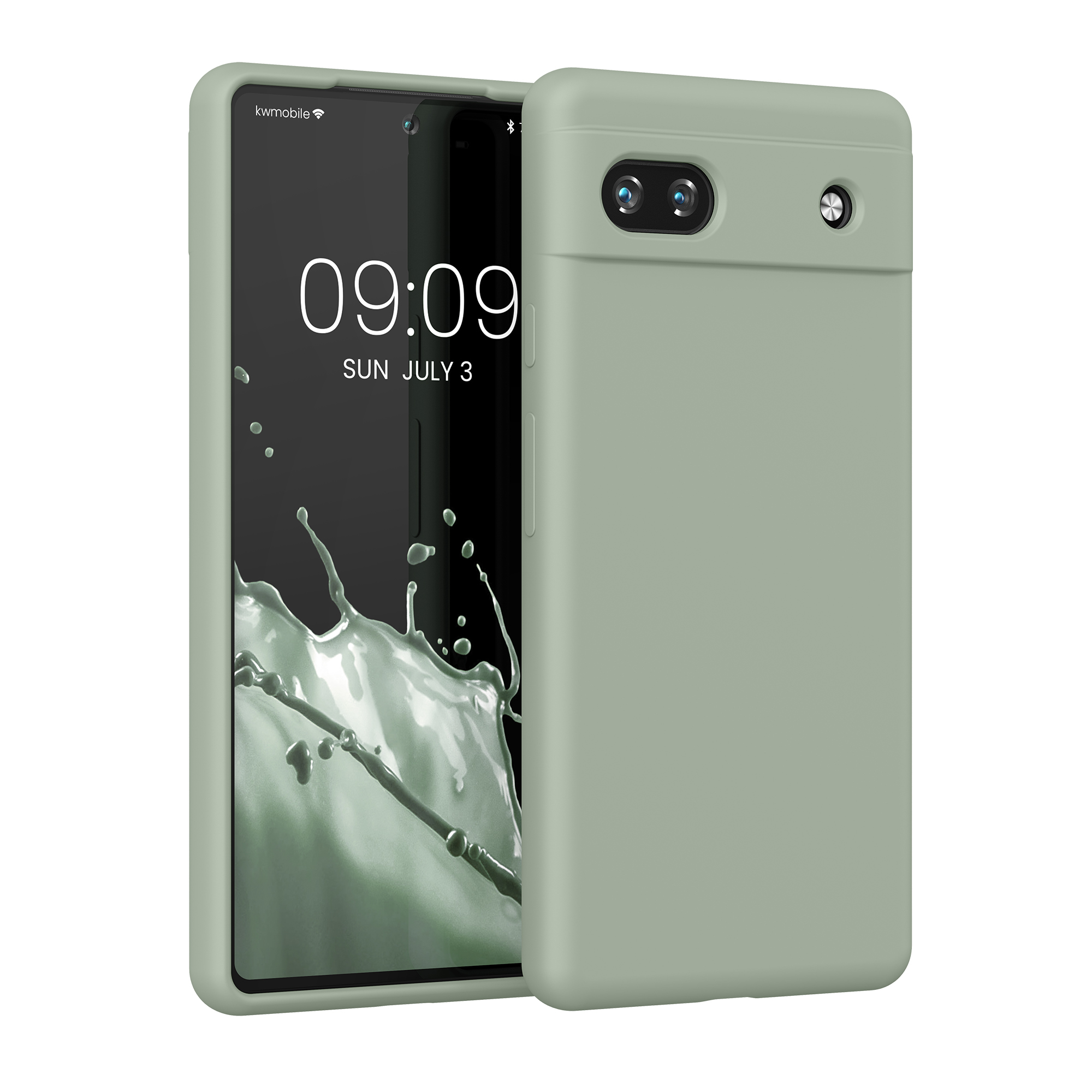 Pouzdro pro Google Pixel 6a kwmobile silikonové - šedozelená