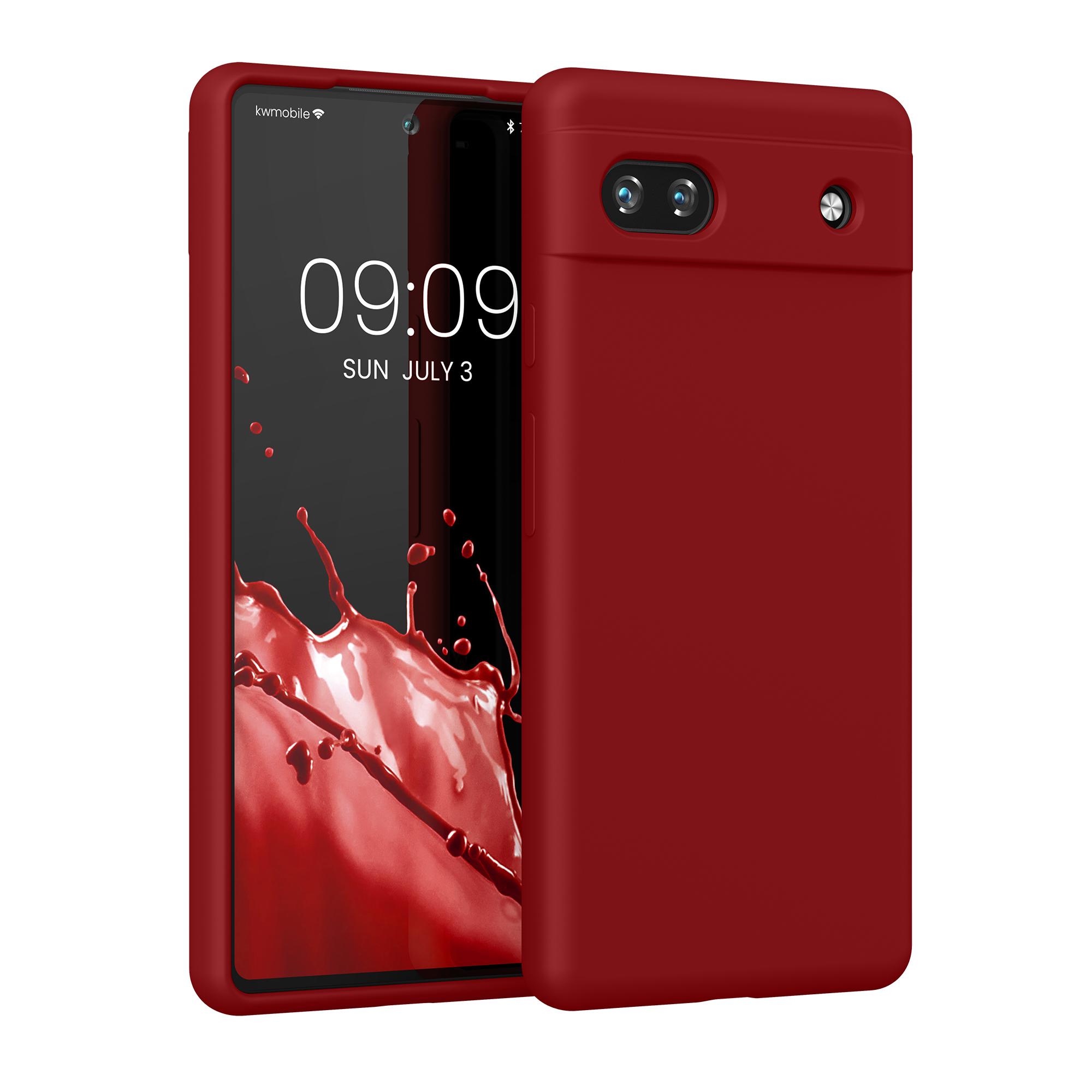Pouzdro pro Google Pixel 6a kwmobile silikonové - rebarborová červená