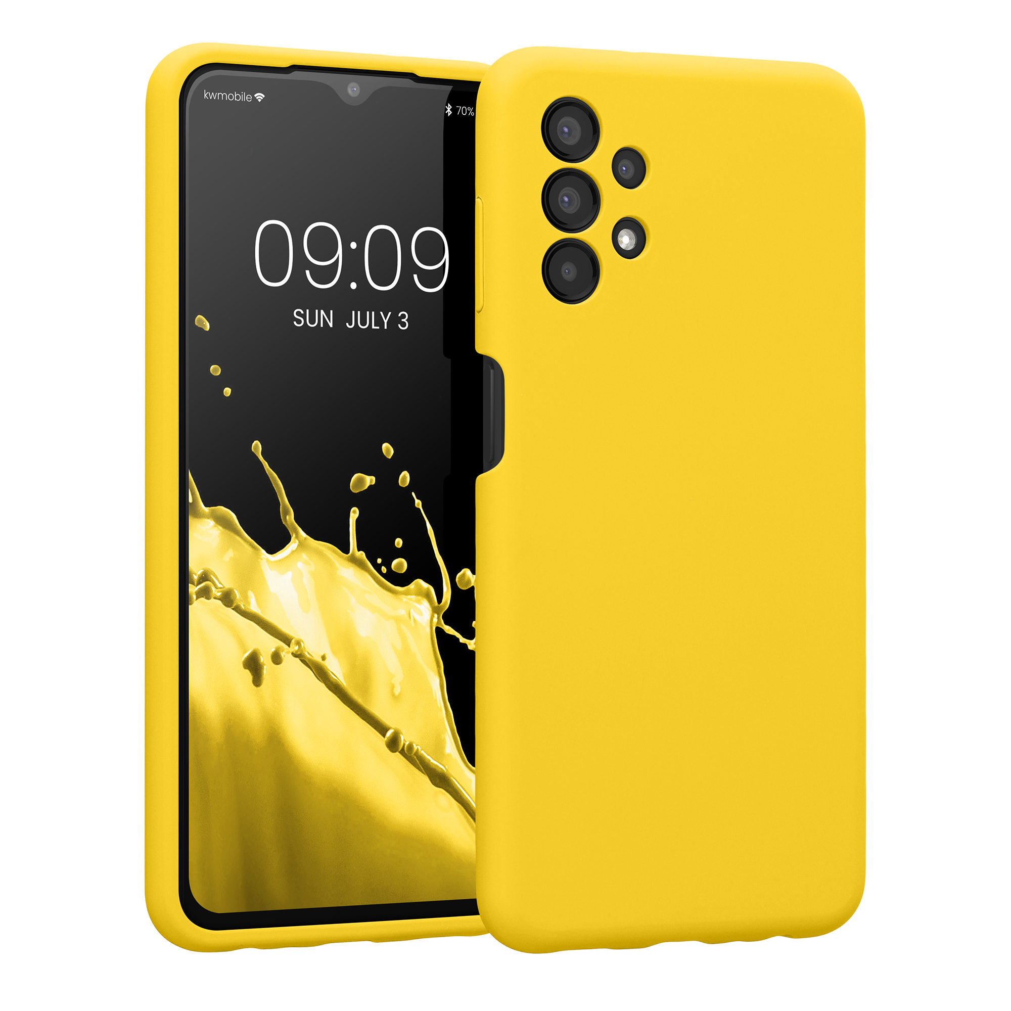 Kryt na mobil Samsung Galaxy A13 4G kwmobile slim matný TPU Zářivá žlutá