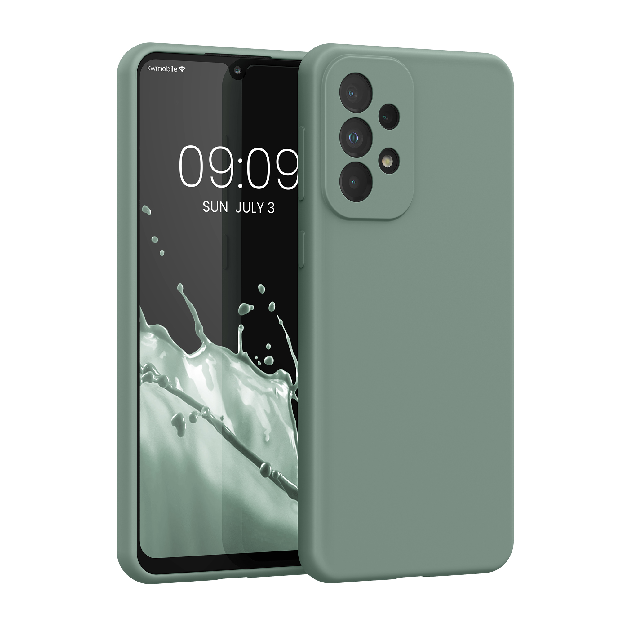 Kryt na mobil Samsung Galaxy A33 5G kwmobile TPU Zelená po dešti