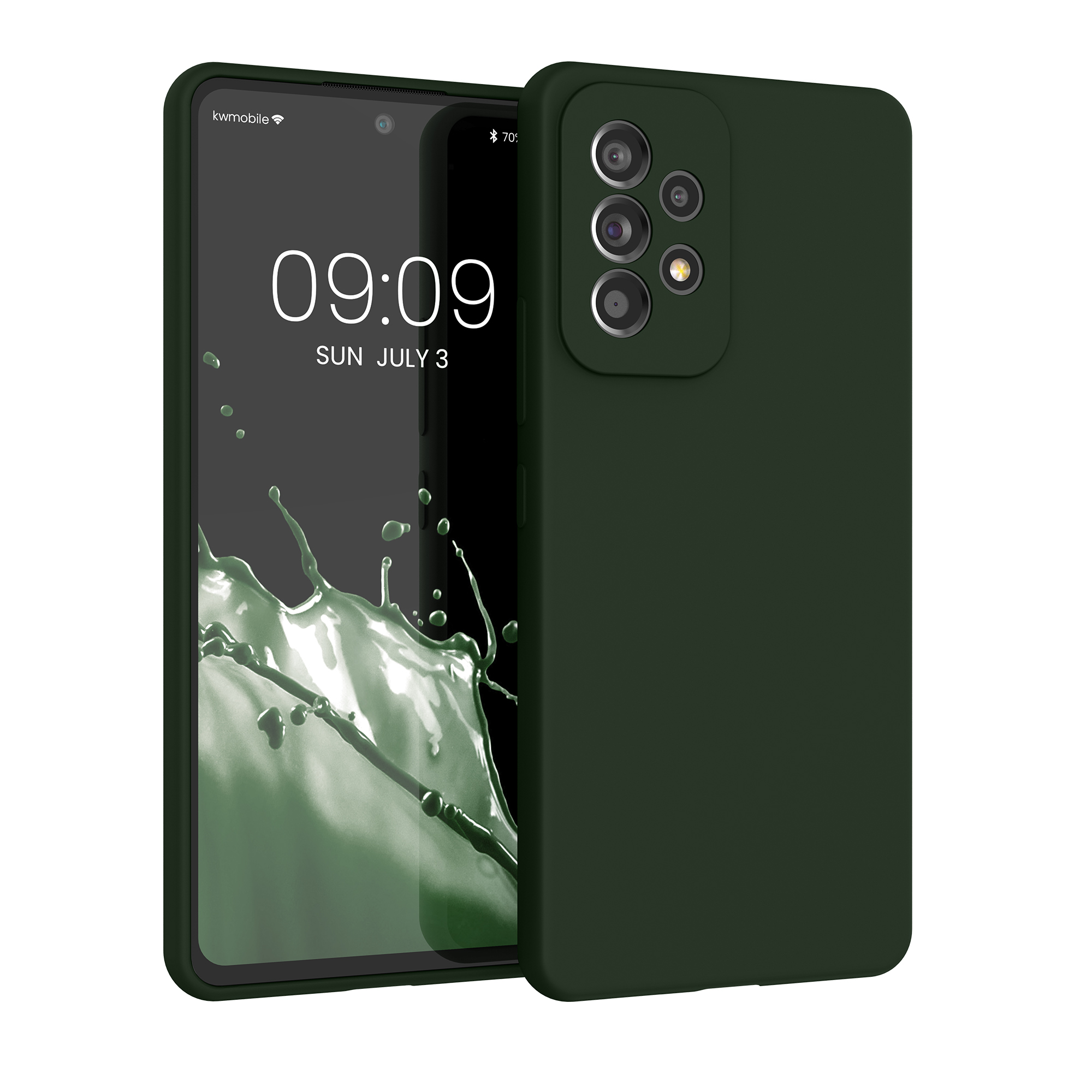 Kryt na mobil Samsung Galaxy A53 5G kwmobile TPU Matná tmavě zelená