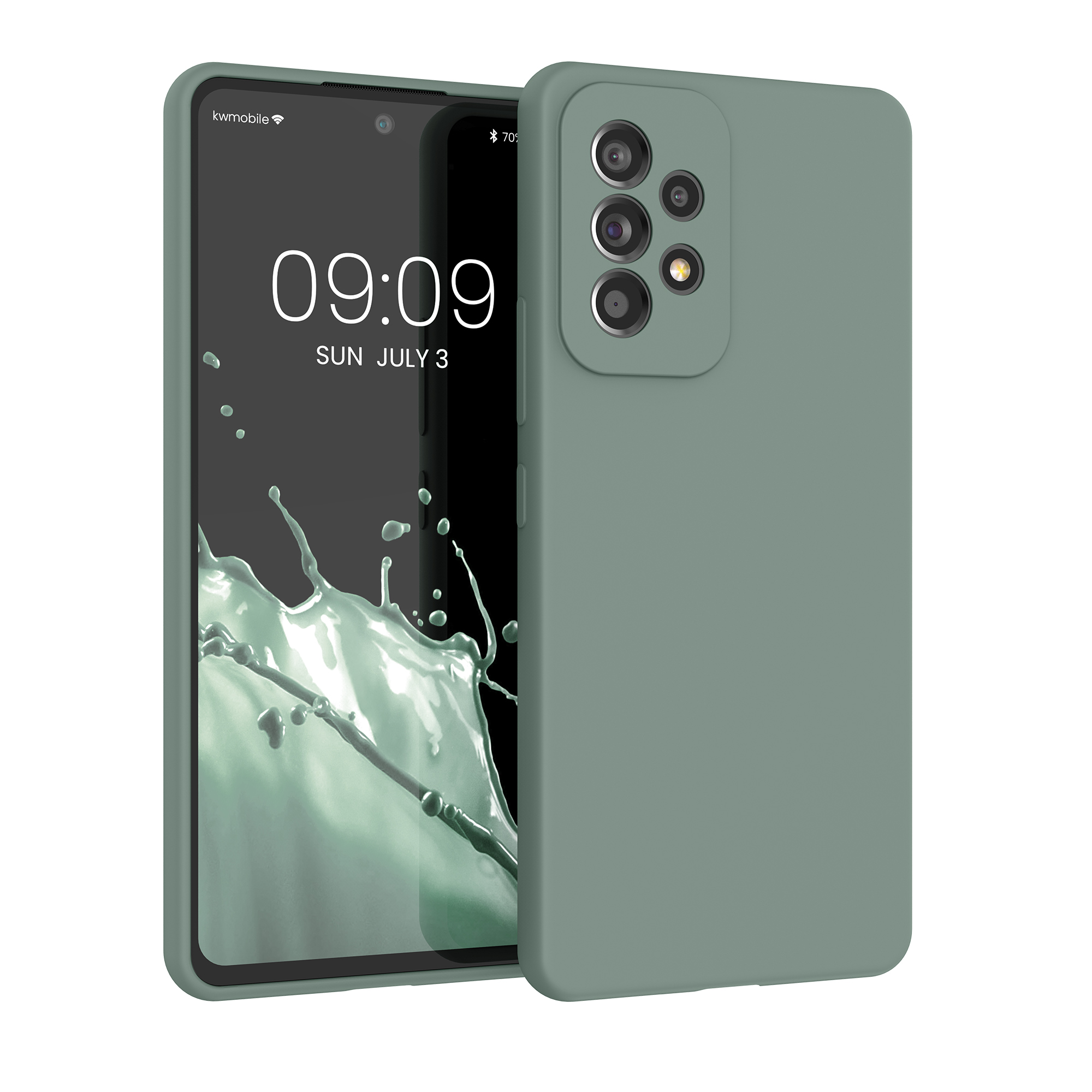 Kryt na mobil Samsung Galaxy A53 5G kwmobile TPU Zelená po dešti