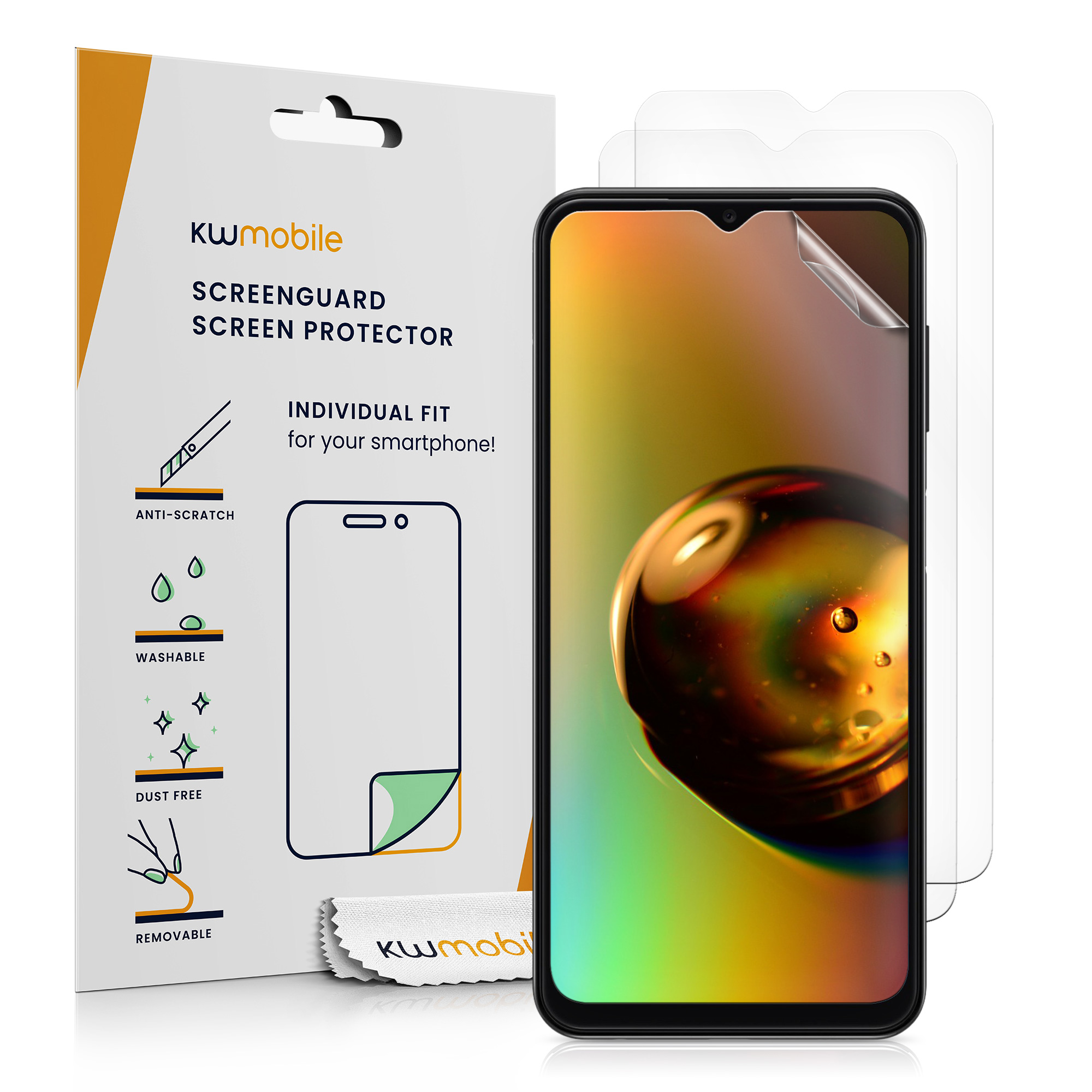 Ochranná fólie Samsung Galaxy A13 4G kwmobile 3 ks ultra čirá transparentní
