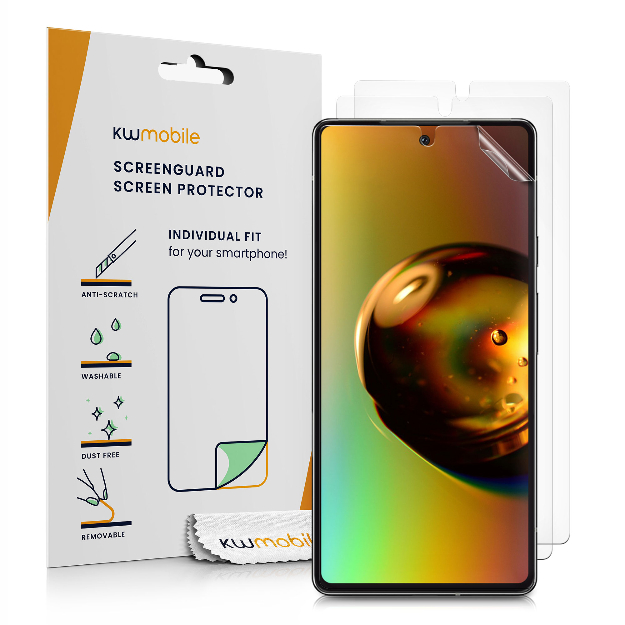 Silikonový kryt kwmobile pro Google Pixel 6 - 3x ultra-clear transparent phone films