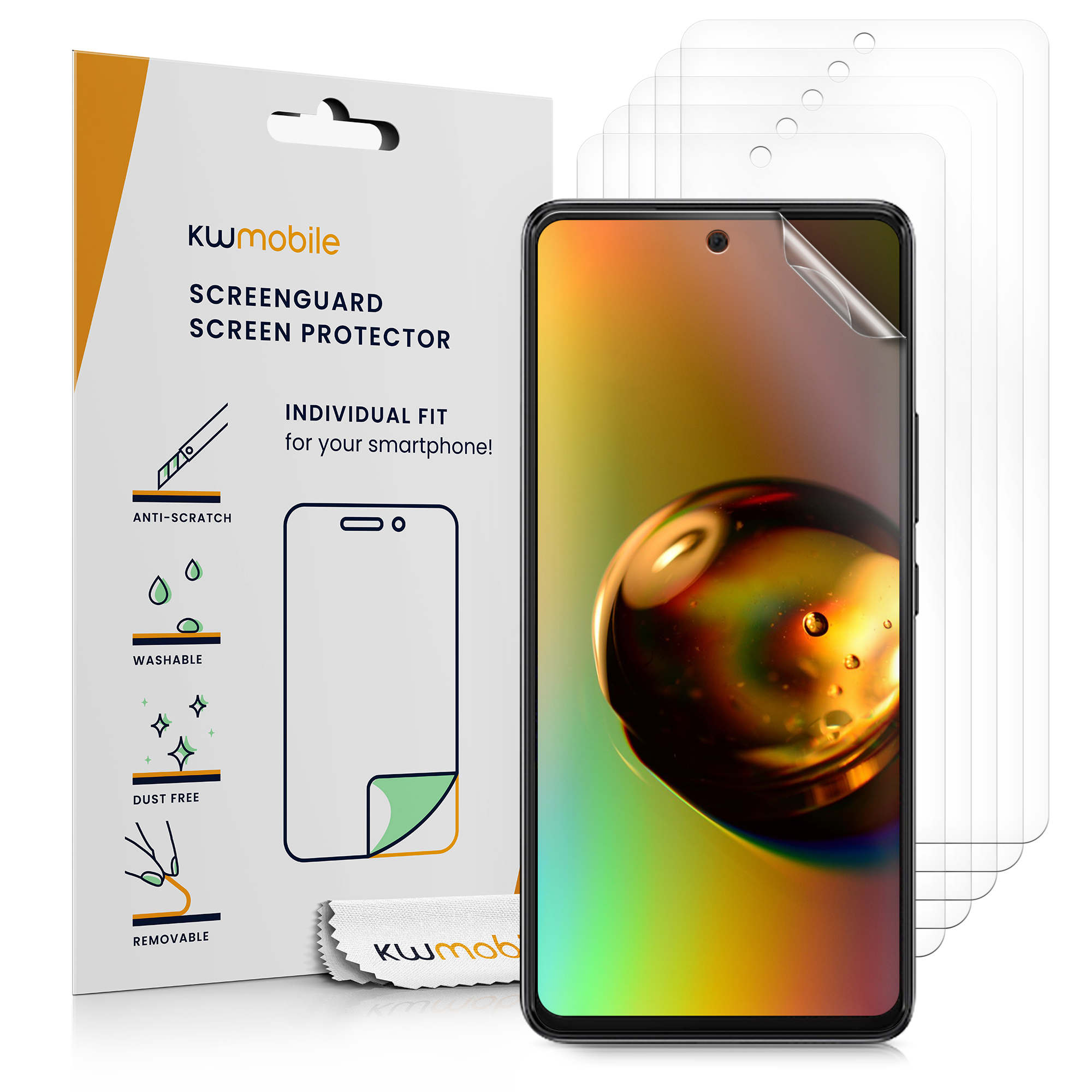 Ochranná fólie Samsung Galaxy A53 5G kwmobile 6 ks ultra čirá transparentní