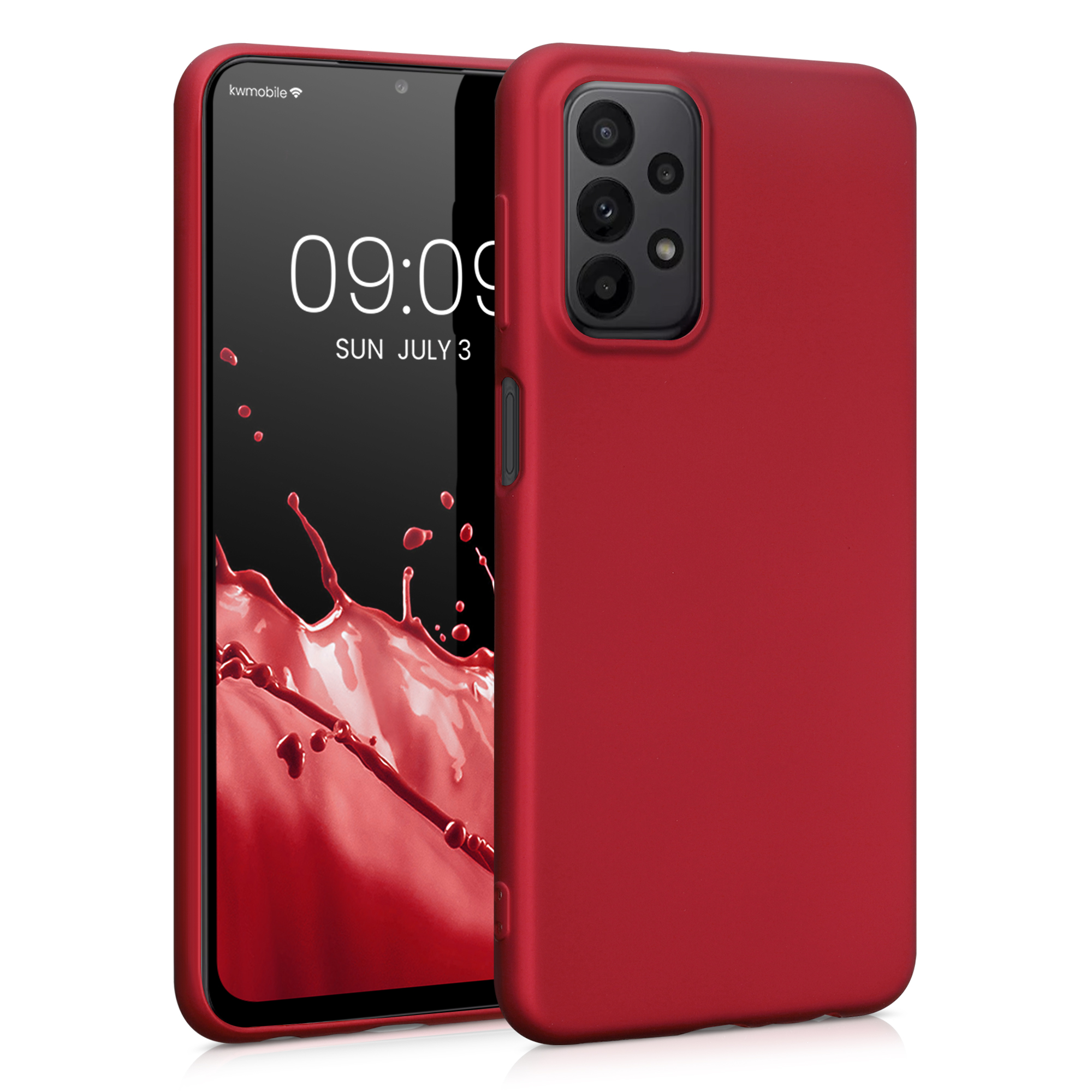 Kryt na mobil Samsung Galaxy A23 4G / 5G kwmobile TPU metalický Metalická tmavě červená