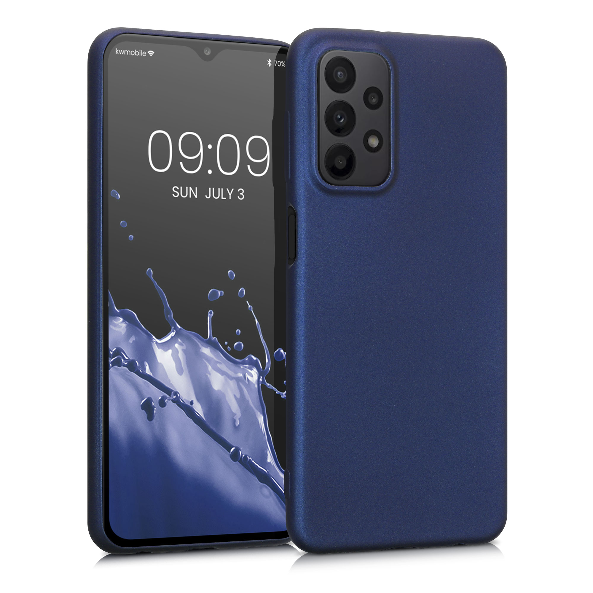 Kryt na mobil Samsung Galaxy A23 4G / 5G kwmobile TPU metalický Metalická modrá