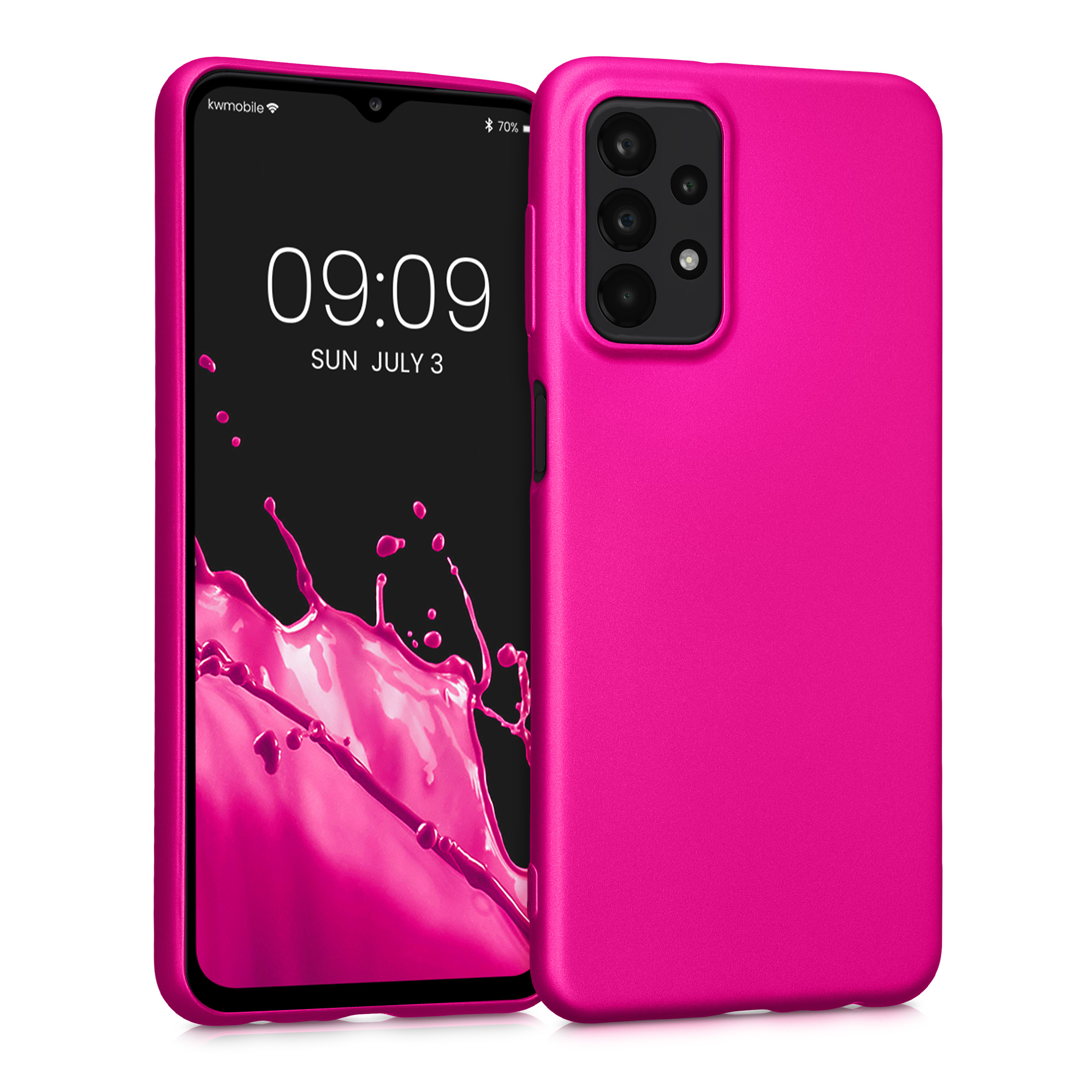 Kryt na mobil Samsung Galaxy A23 4G / 5G kwmobile TPU metalický Metalická růžová