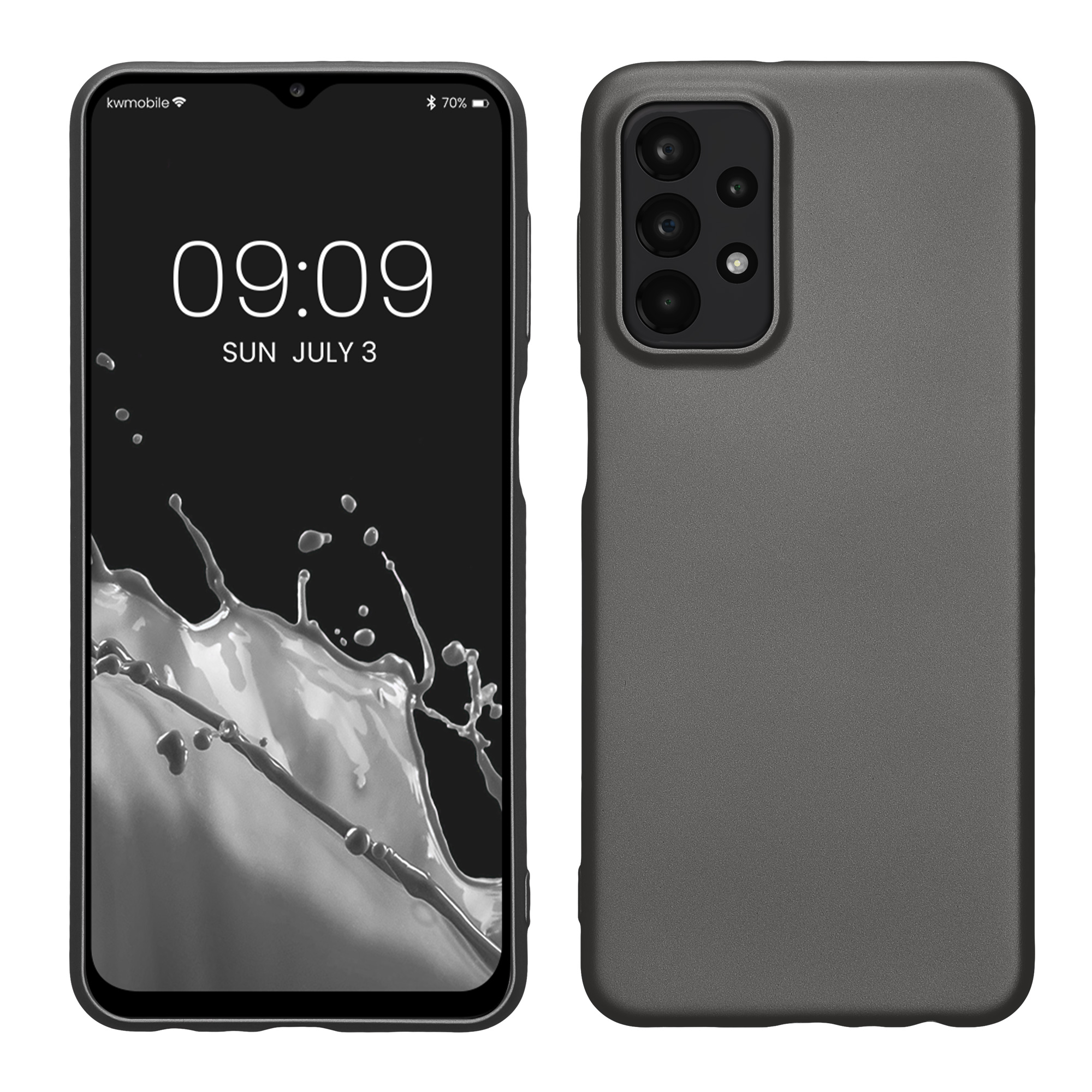 Kryt na mobil Samsung Galaxy A23 4G / 5G kwmobile TPU metalický Metalická šedá