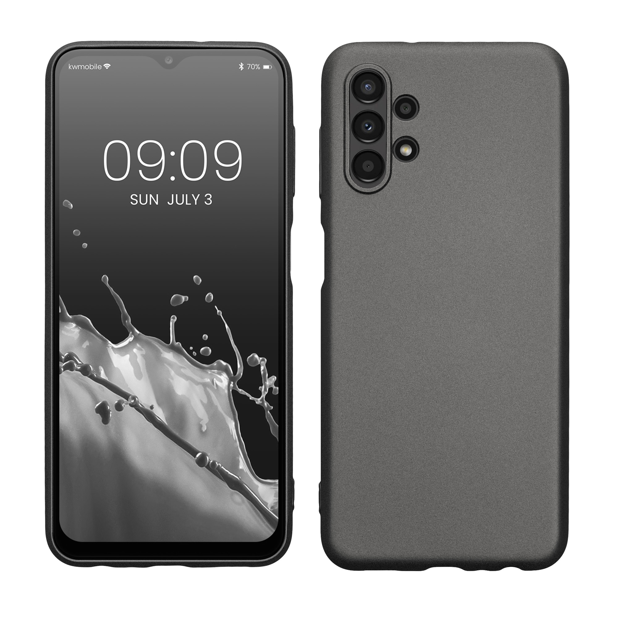 Kryt na mobil Samsung Galaxy A13 4G kwmobile TPU metalický Metalická šedá