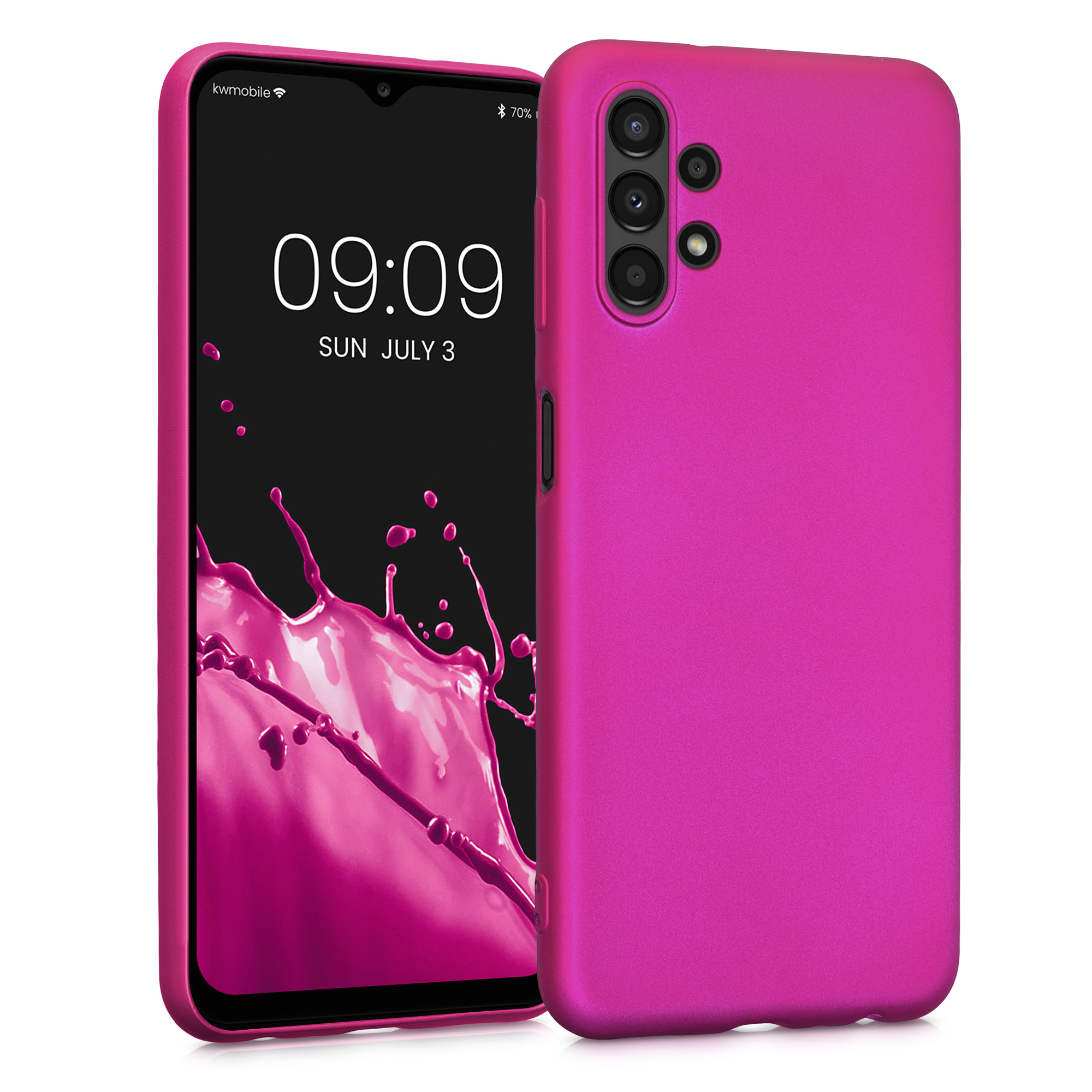 Kryt na mobil Samsung Galaxy A13 4G kwmobile TPU metalický Metalická růžová