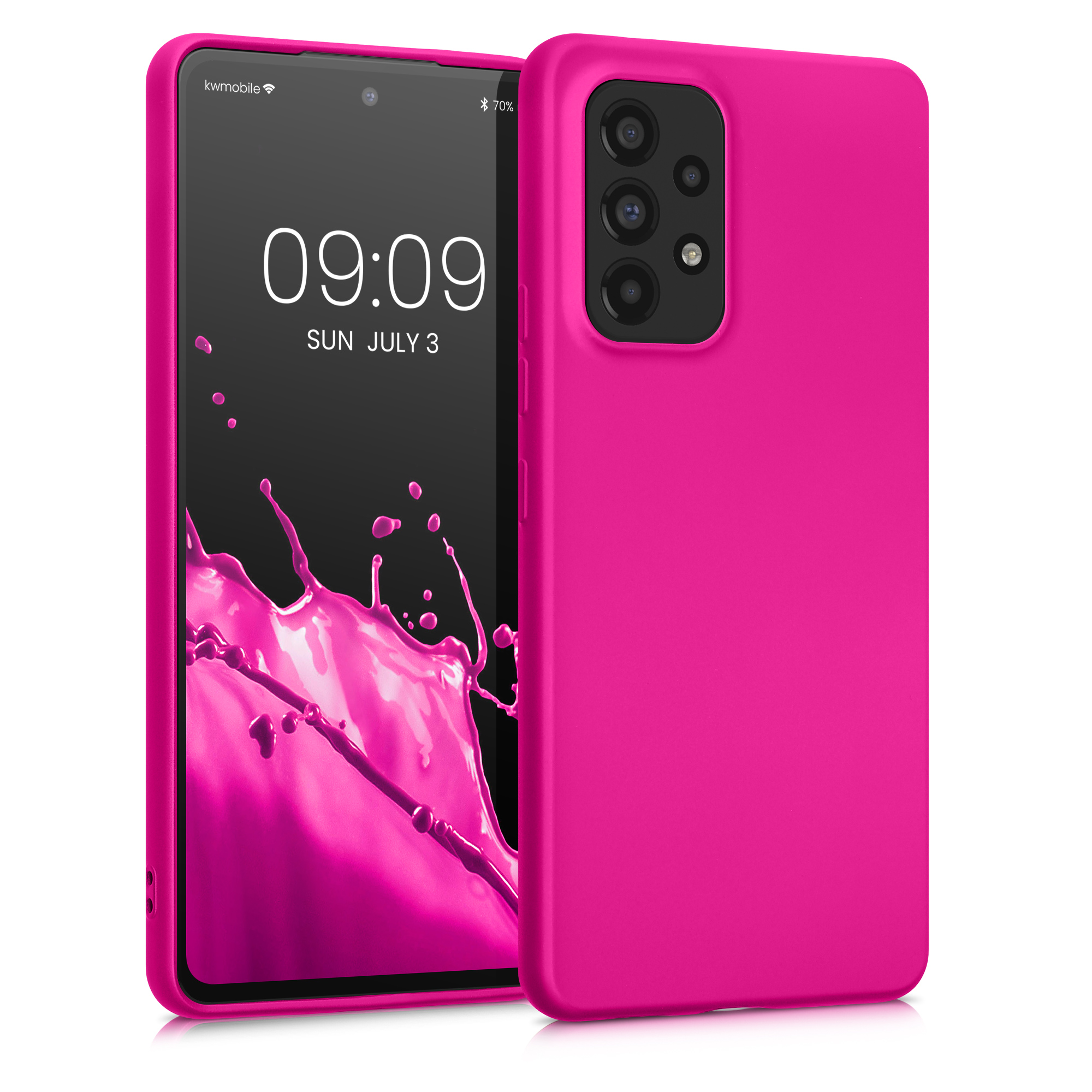 Kryt na mobil Samsung Galaxy A53 5G kwmobile TPU metalický Metalická růžová