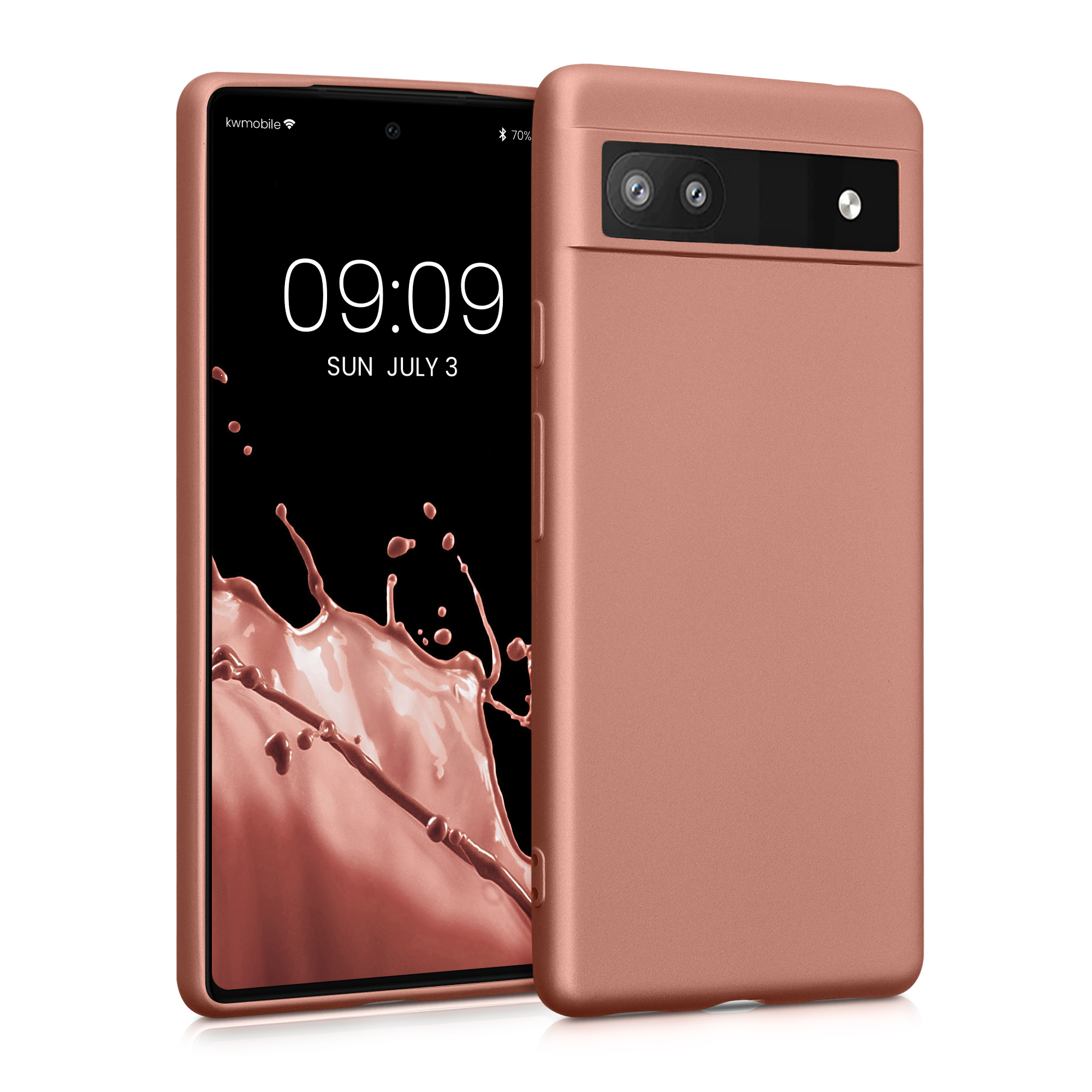 Tenký metalický TPU silikonový kryt pro Google Pixel 6a kwmobile ‑ metalická bronzová