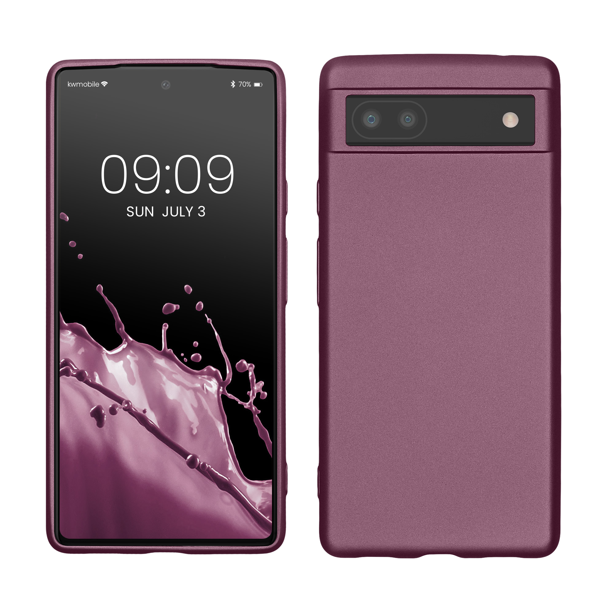 Pouzdro pro Google Pixel 6a kwmobile tenké metalické silikonové - metalická levandulová