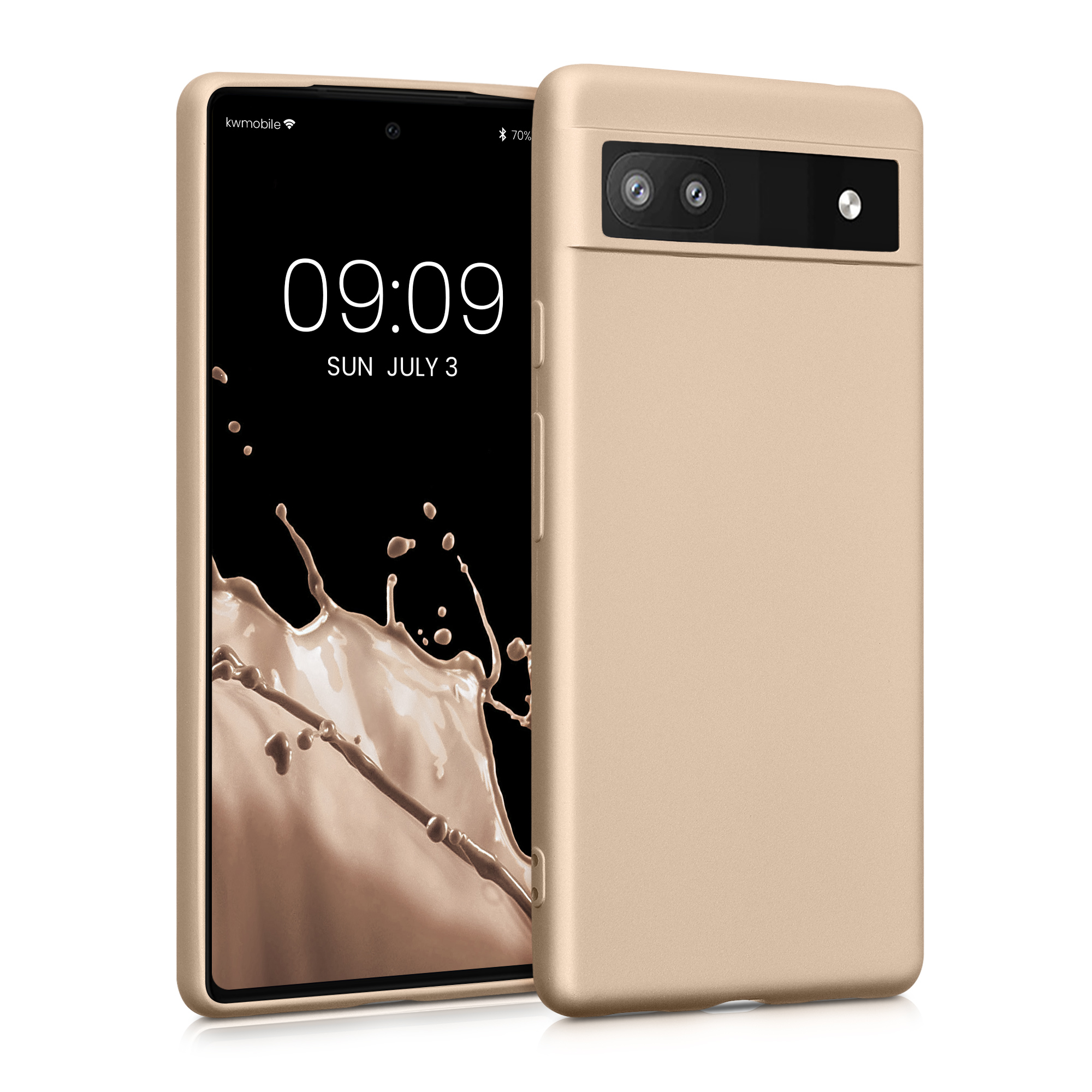 Pouzdro pro Google Pixel 6a kwmobile tenké metalické silikonové - metalický zlatá