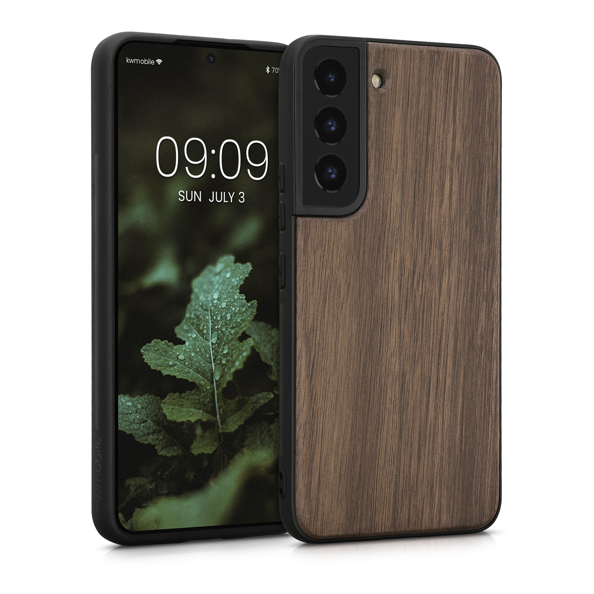 Dřevěný kryt na mobil Galaxy S22 kwmobile hnědý