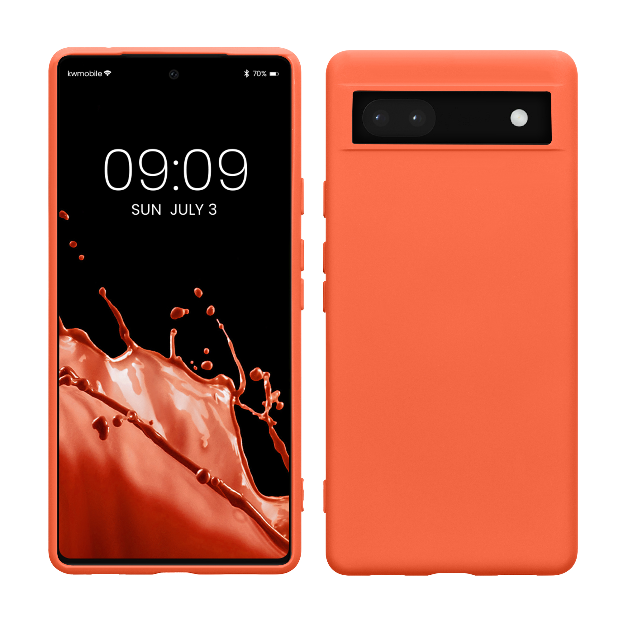Pouzdro pro Google Pixel 6a kwmobile tenké ochranné silikonové - sytá korálová