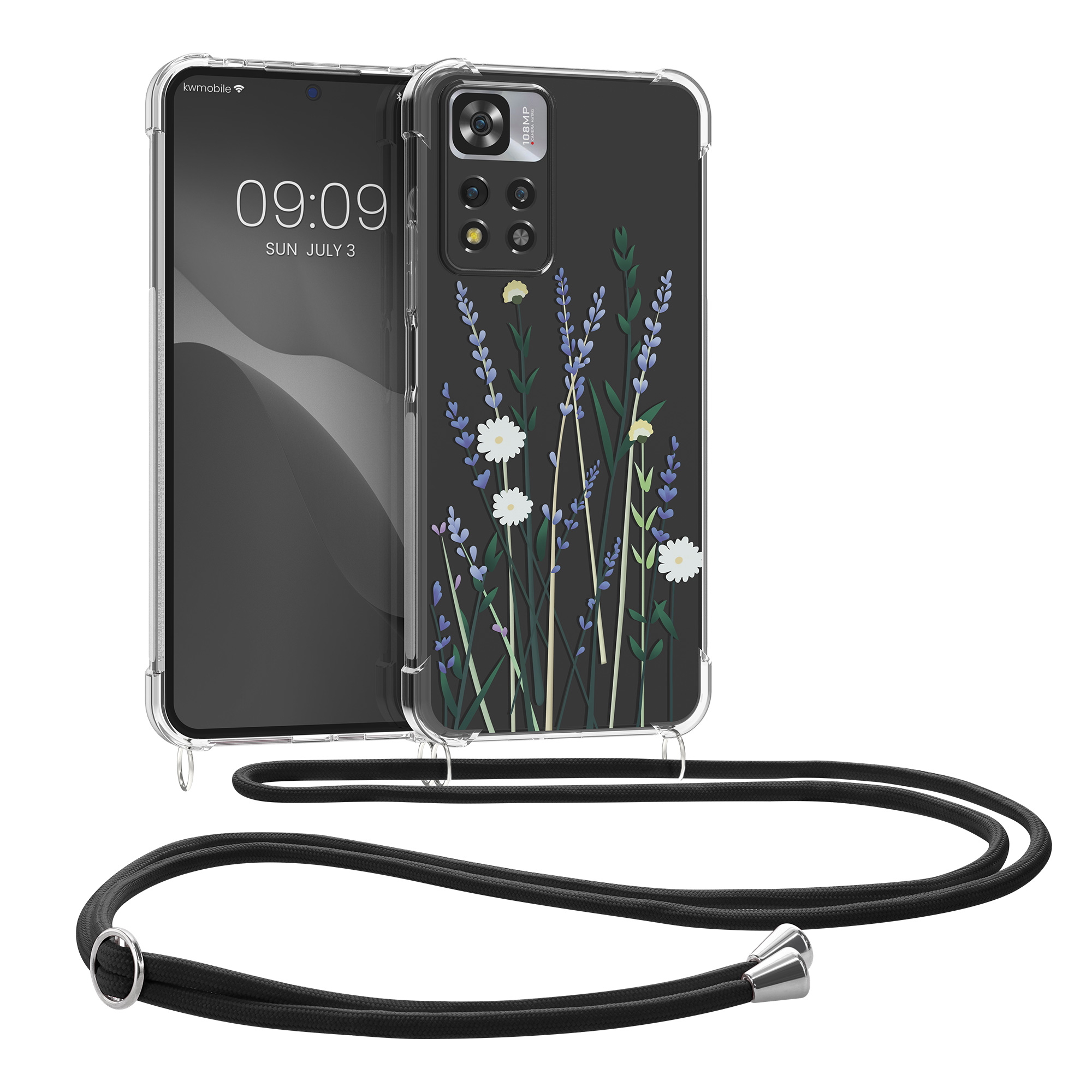 Kryt Xiaomi Redmi Note 11 Pro+ 5G crossbody popruh průhledná kwmobile