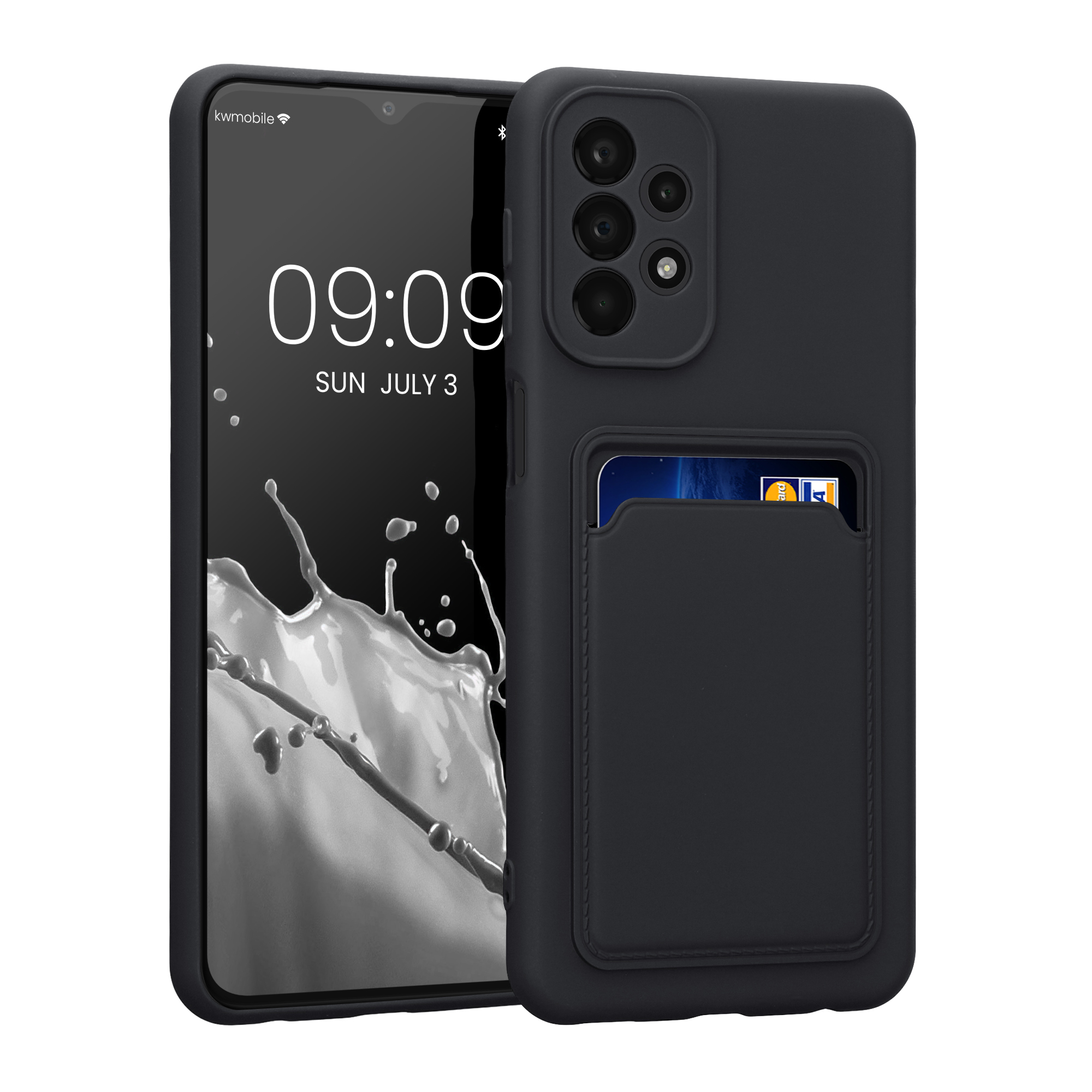 Kryt na mobil Samsung Galaxy A23 4G / 5G kwmobile TPU s přihrádkou na kartu Černá