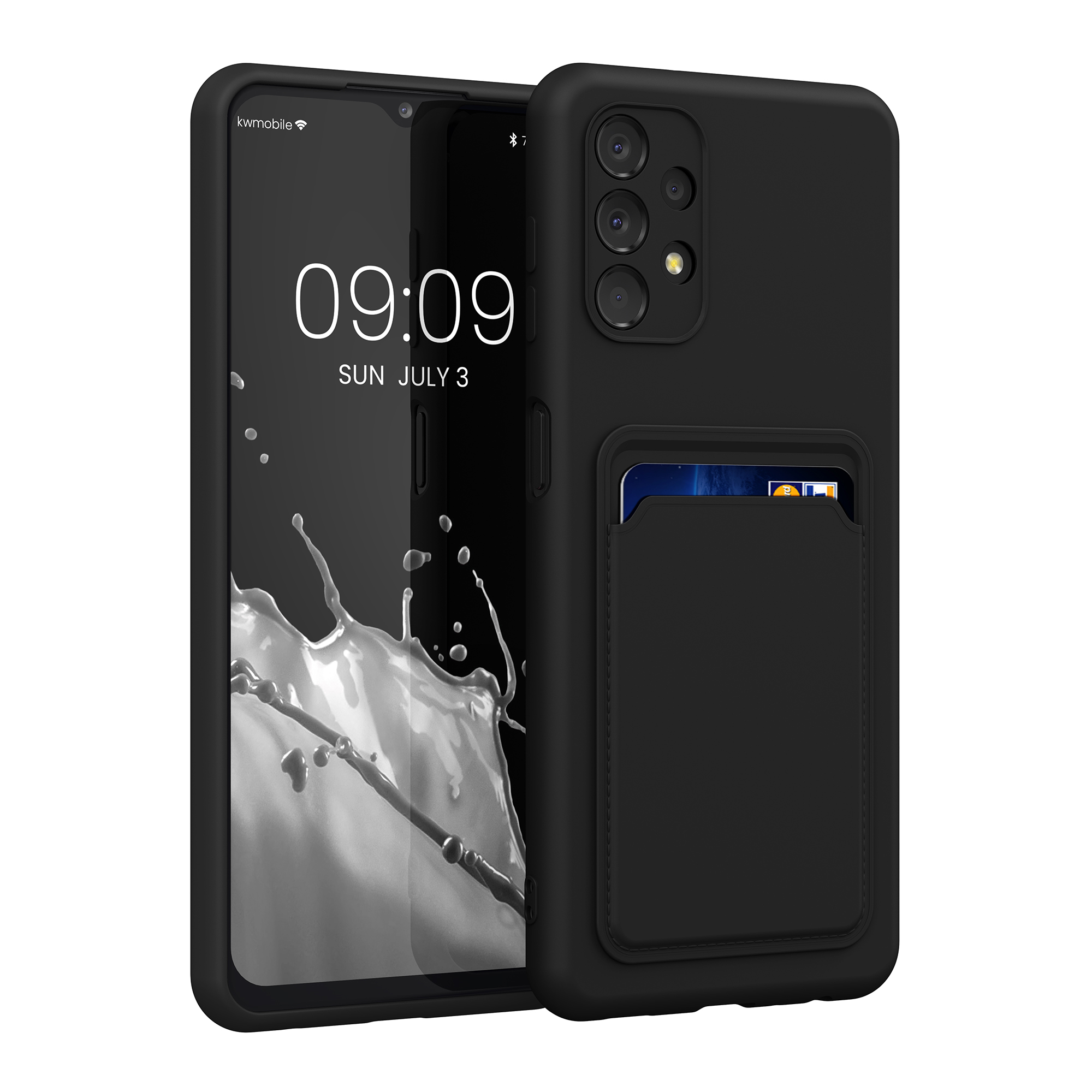 Kryt na mobil Samsung Galaxy A13 4G kwmobile TPU s přihrádkou na kartu Černá