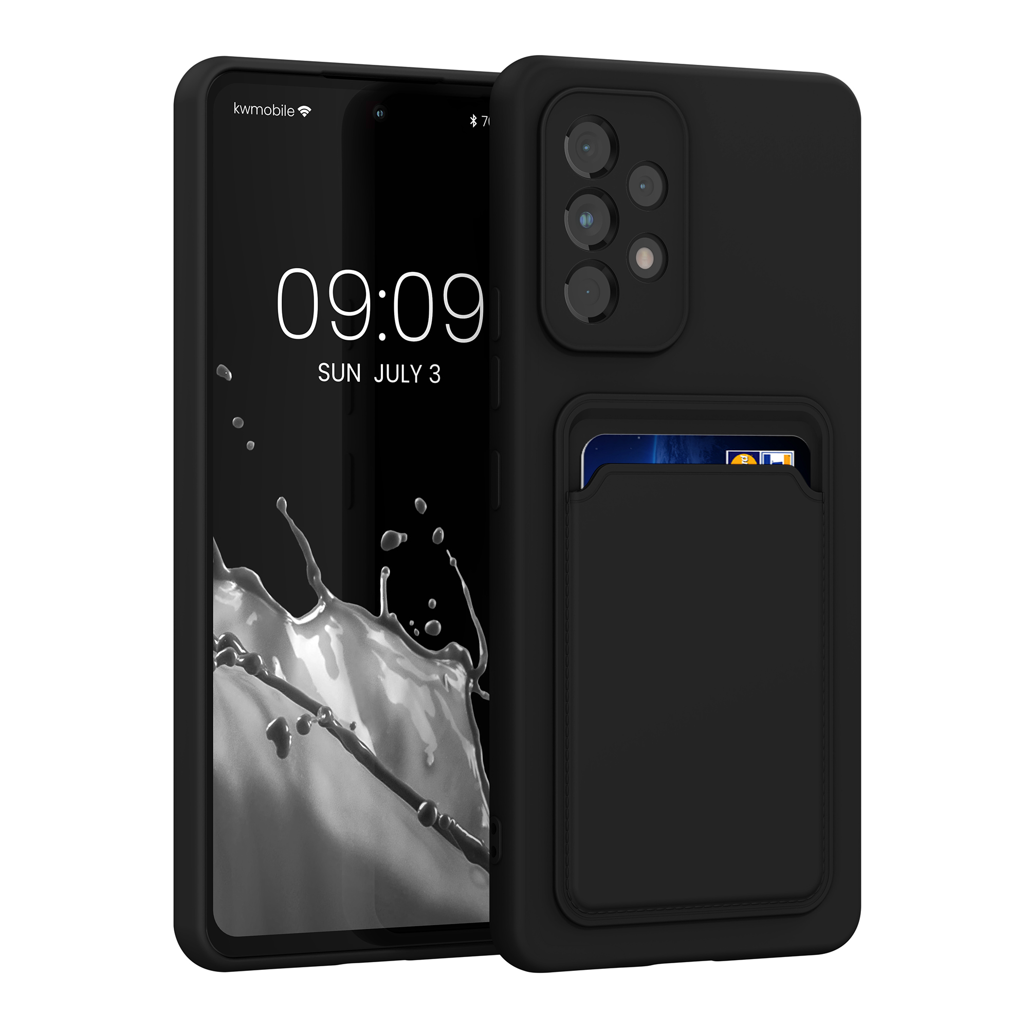 Kryt na mobil Samsung Galaxy A53 5G kwmobile TPU s přihrádkou na kartu Černá