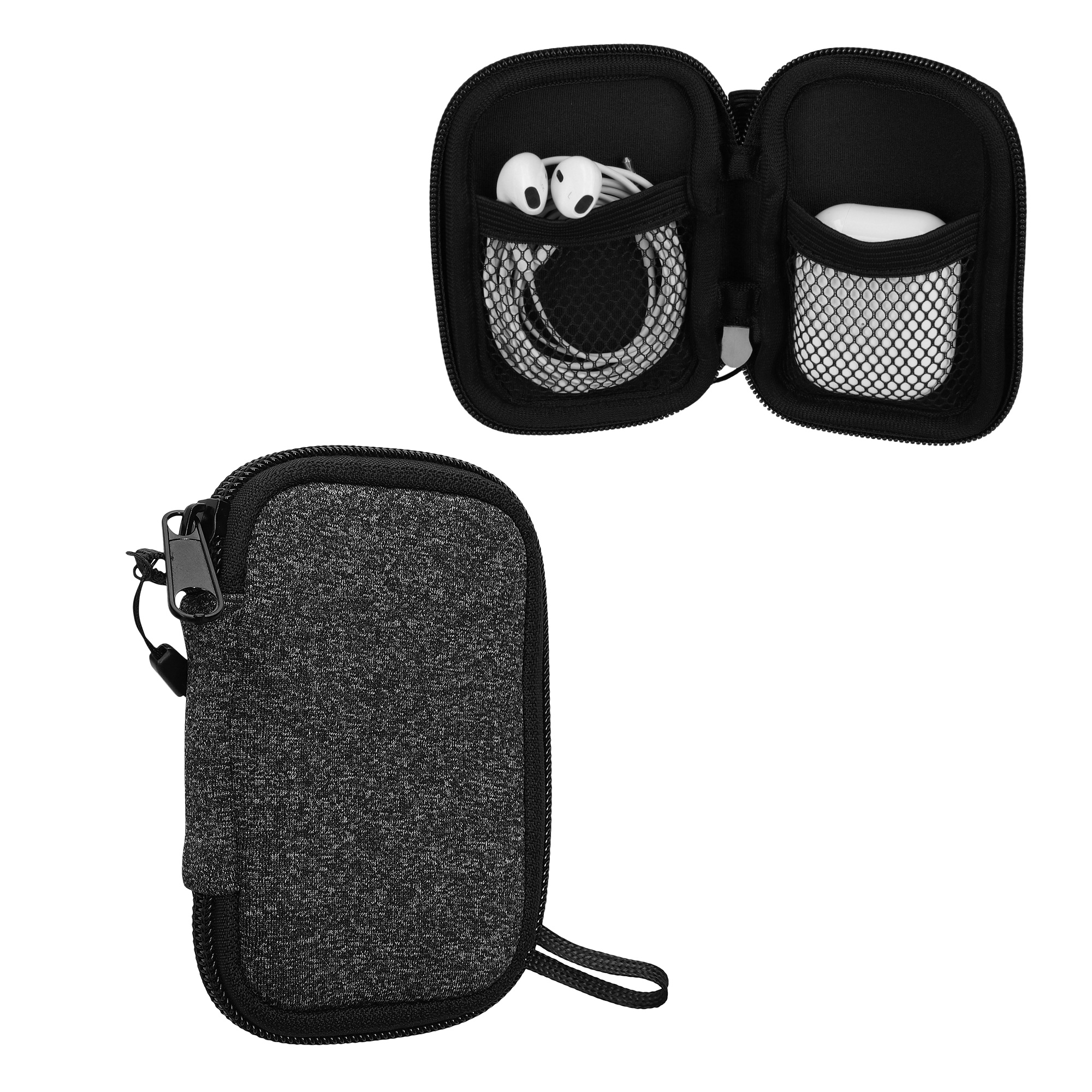 Pouzdro na sluchátka kwmobile pro Earbuds - bílá / antracitová