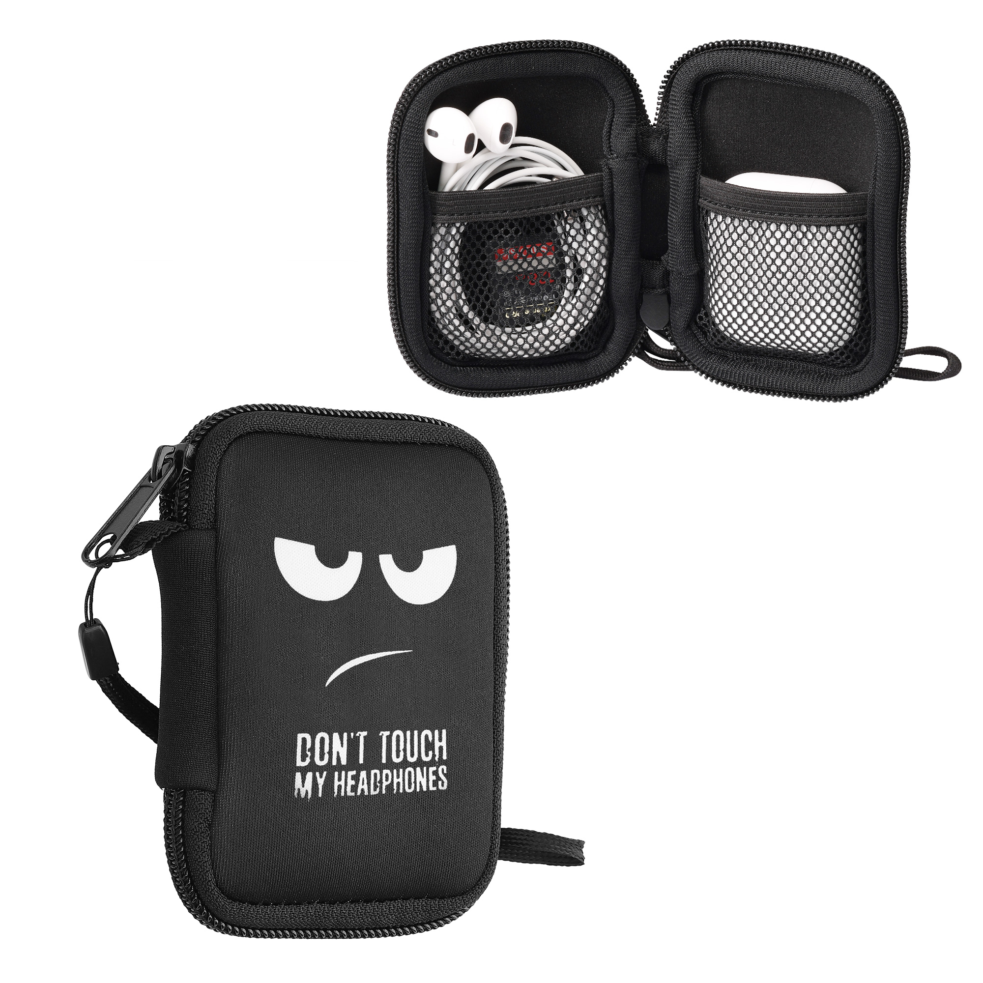 Pouzdro na sluchátka kwmobile pro in-ear Headphones - Don't Touch My Headphones