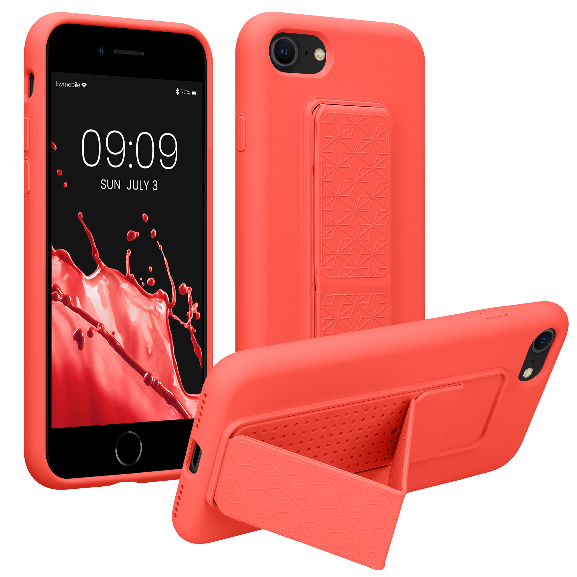 TPU kryt s poutkem a stojánkem kwmobile pro iPhone SE 2022/2020/8/7