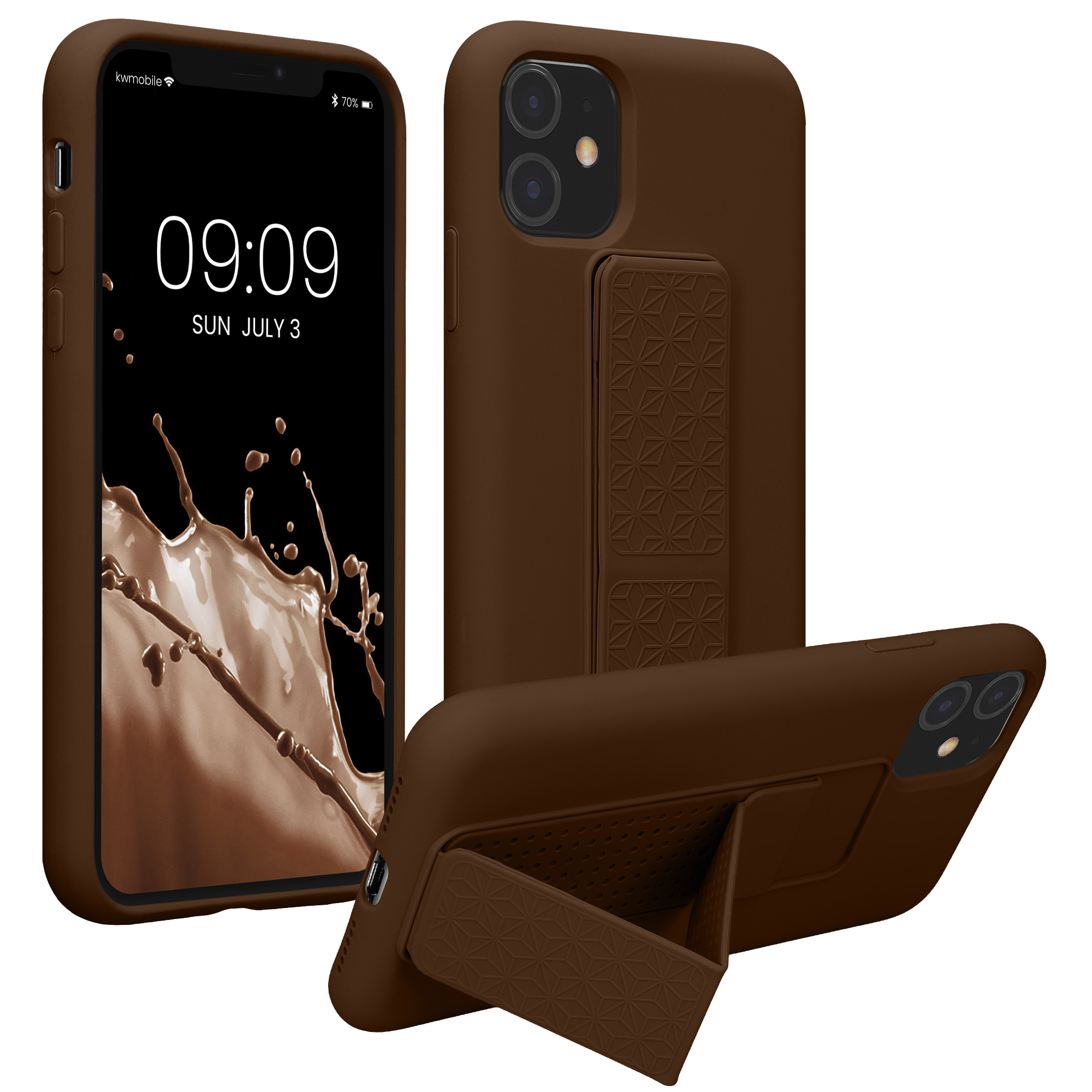 Kryt na mobil kwmobile iPhone 11 - poutko, čokoládová