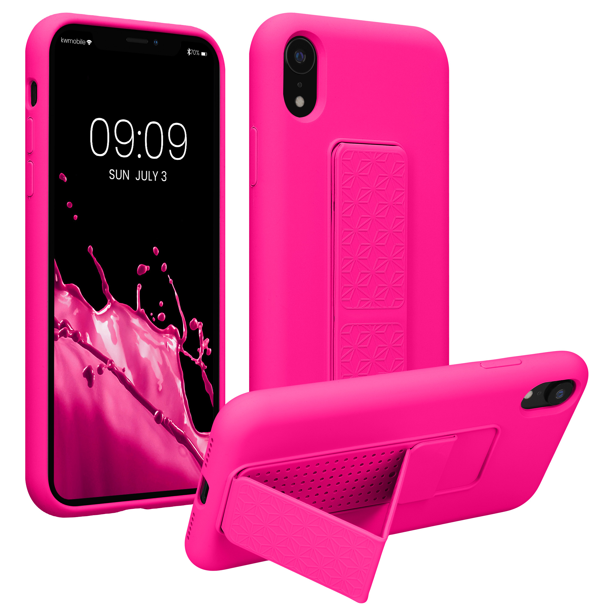 Silikonový kryt na mobil kwmobile pro Apple iPhone XR - neonově růžová