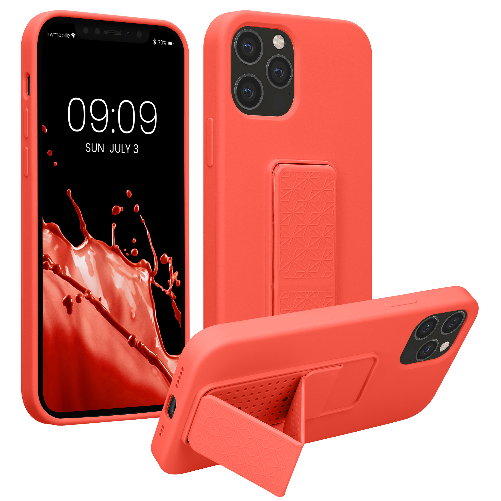 Kryt na mobil kwmobile iPhone 12 / iPhone 12 Pro - poutko, korálová