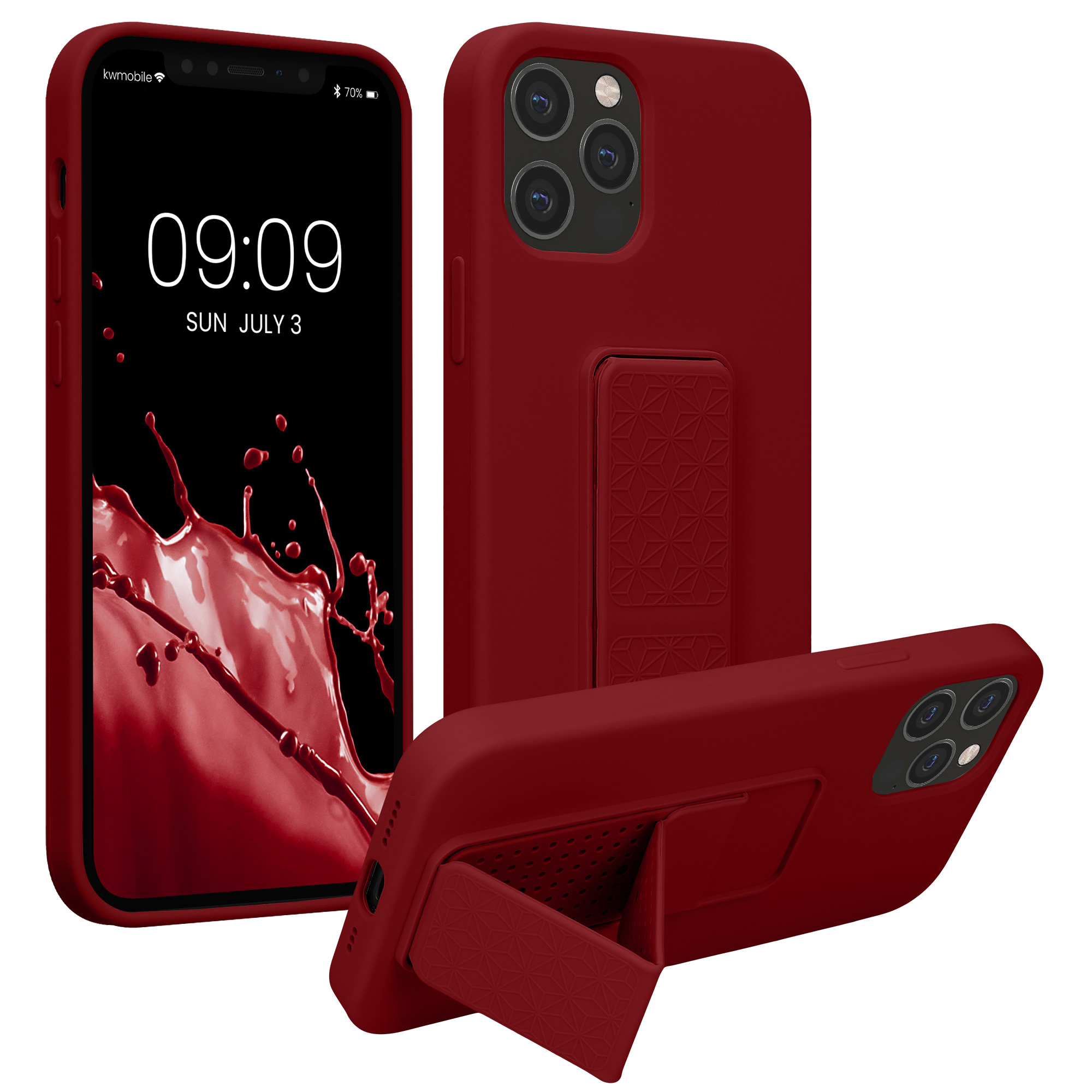 Kryt na mobil kwmobile iPhone 12 / iPhone 12 Pro - poutko, rebarborově červená