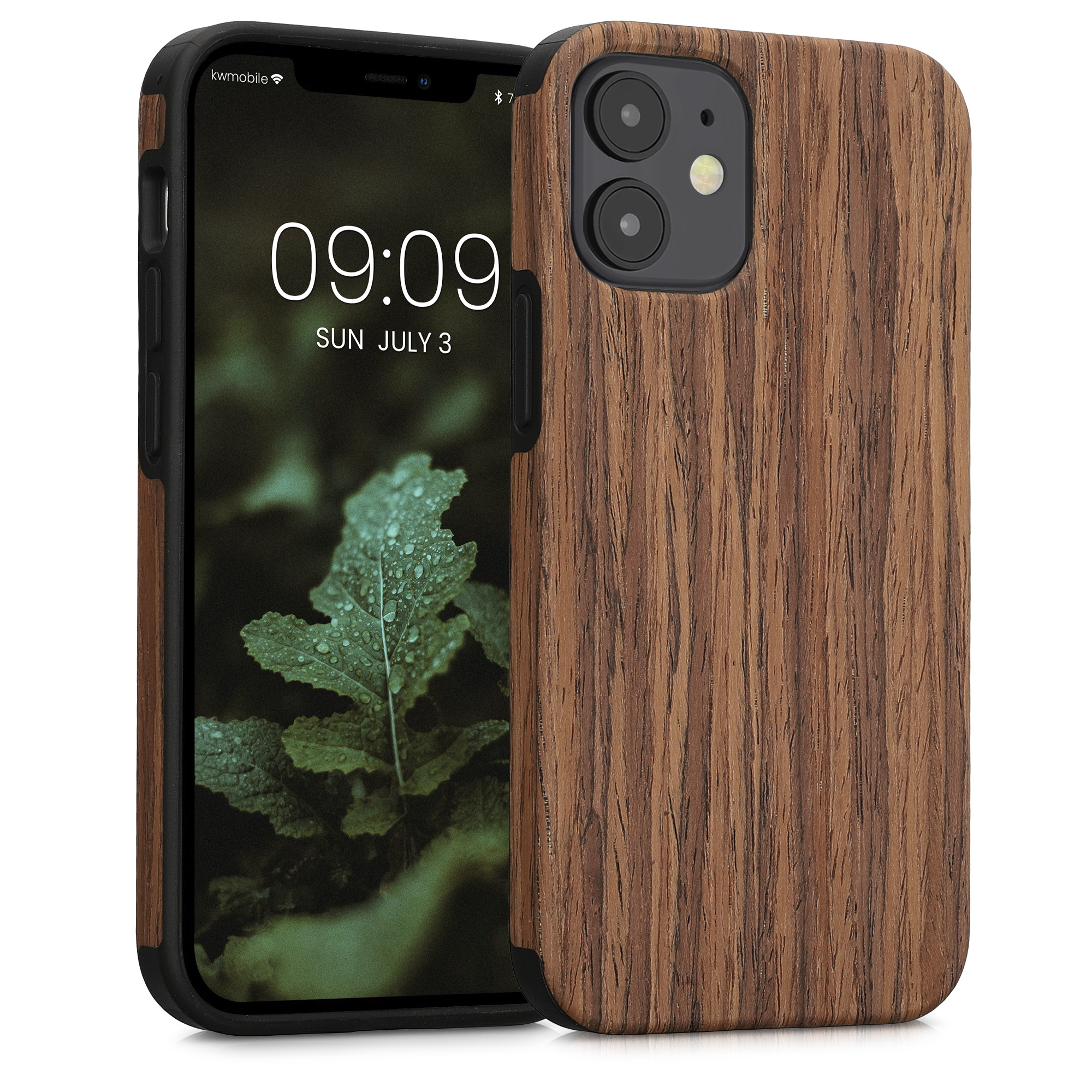 Kryt s dřevěným vzhledem kwmobile pro iPhone 12 mini - brown