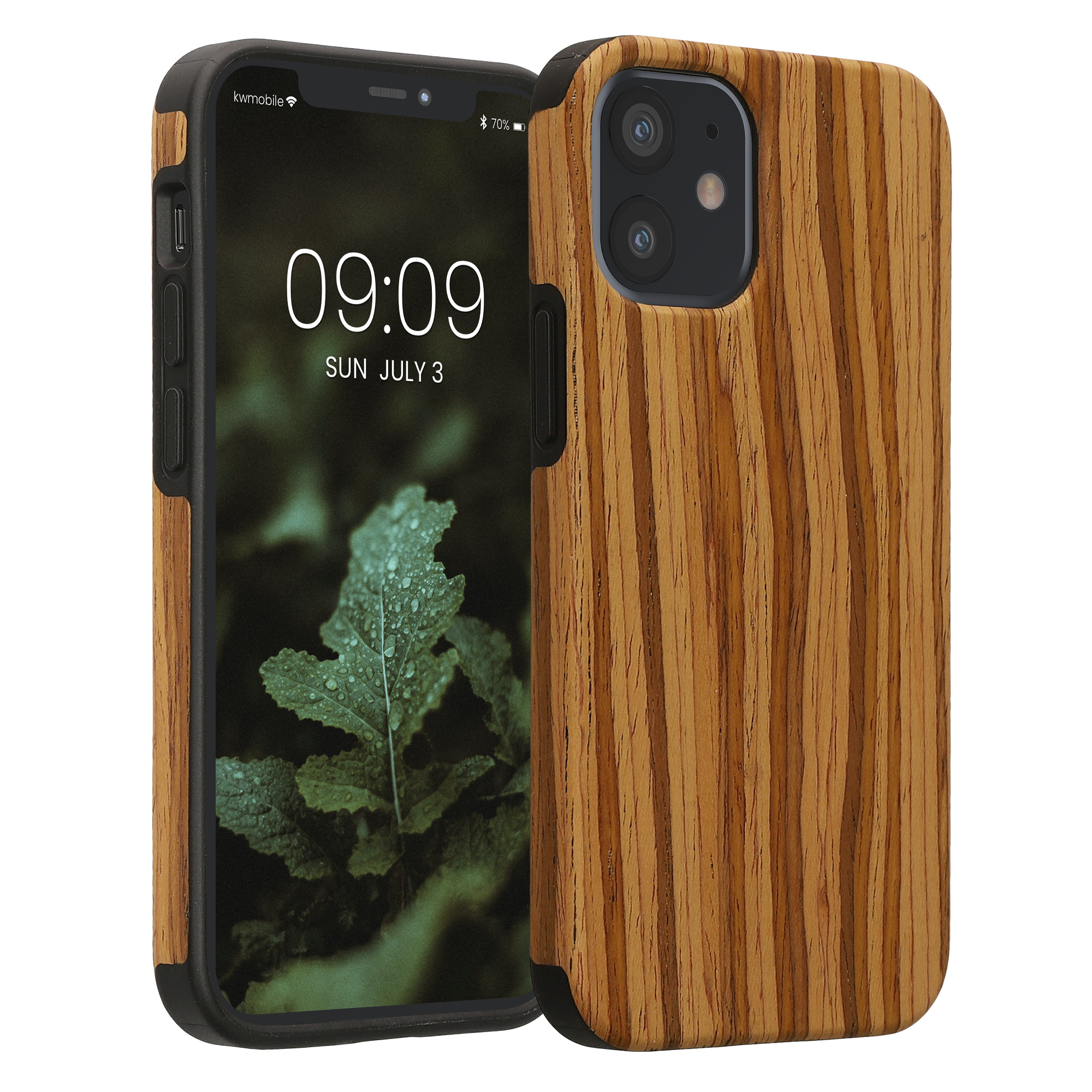 Pouzdro s dřevěným vzhledem pro Apple iPhone SE (2022) / SE (2020) / 8 / 7 kwmobile dřevěné - dřevěný vzor, vintage hnědá
