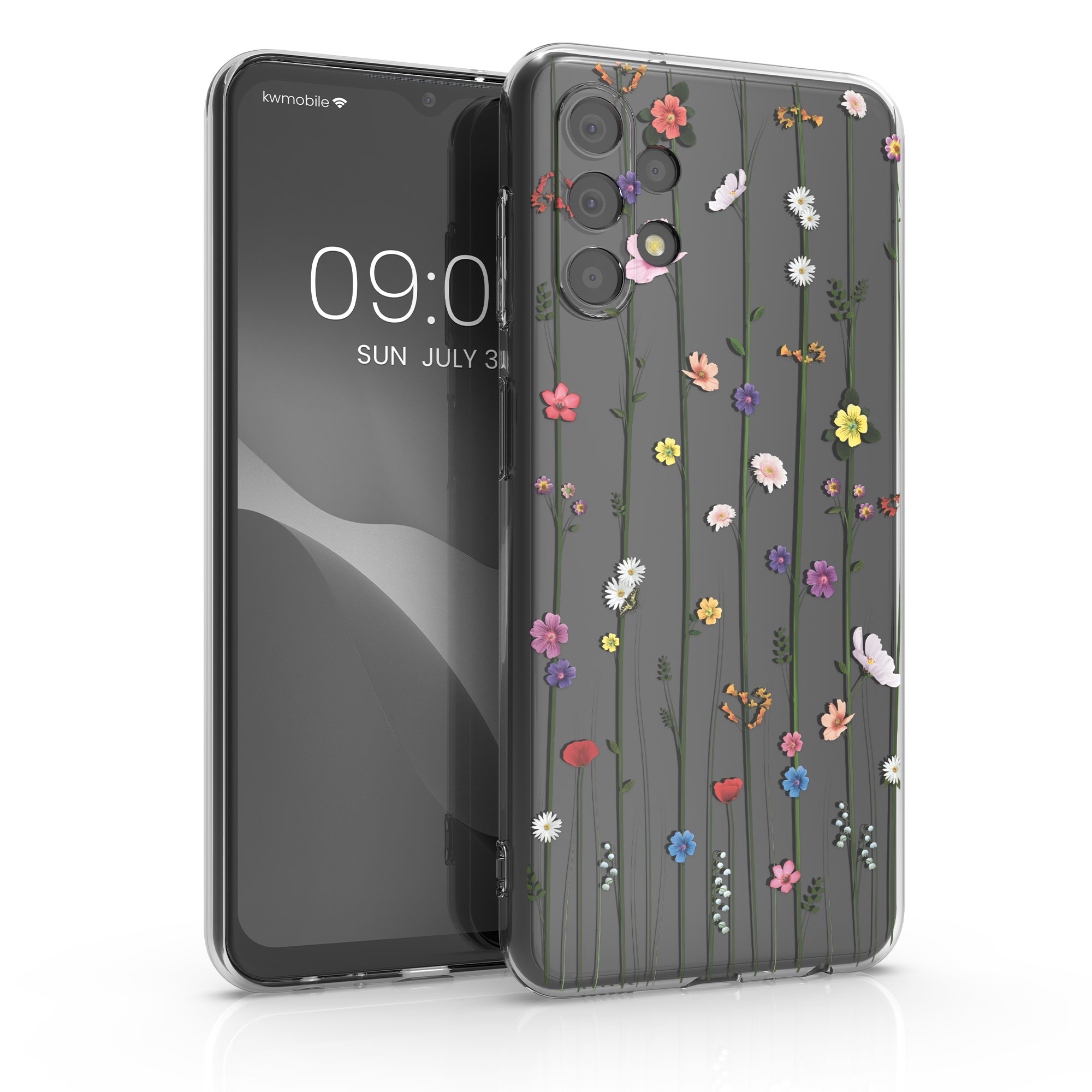 Kryt na mobil Samsung Galaxy A13 4G kwmobile motiv Wildflower Vines Vícebarevná / transparentní