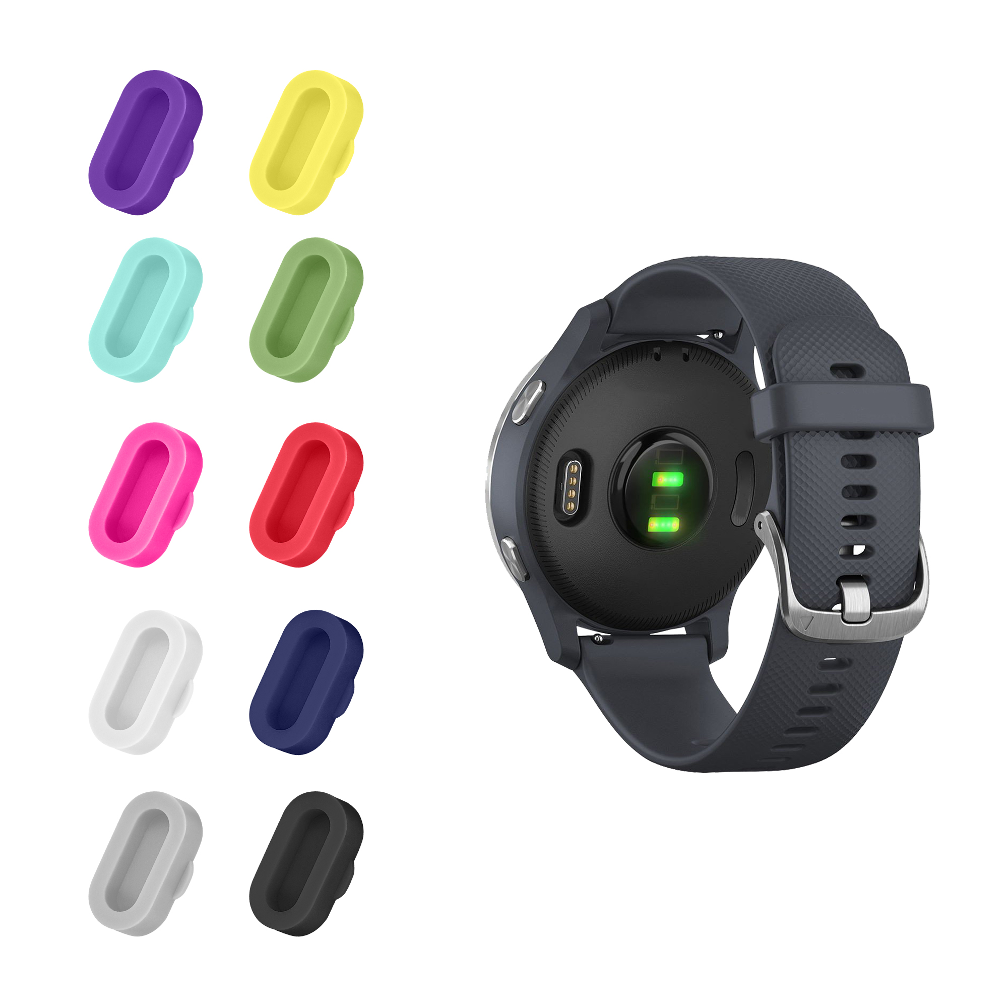 Prachové záslepky pro Garmin Venu / Forerunner / Vivomove / Fenix kwmobile sada 10 ks - více barev