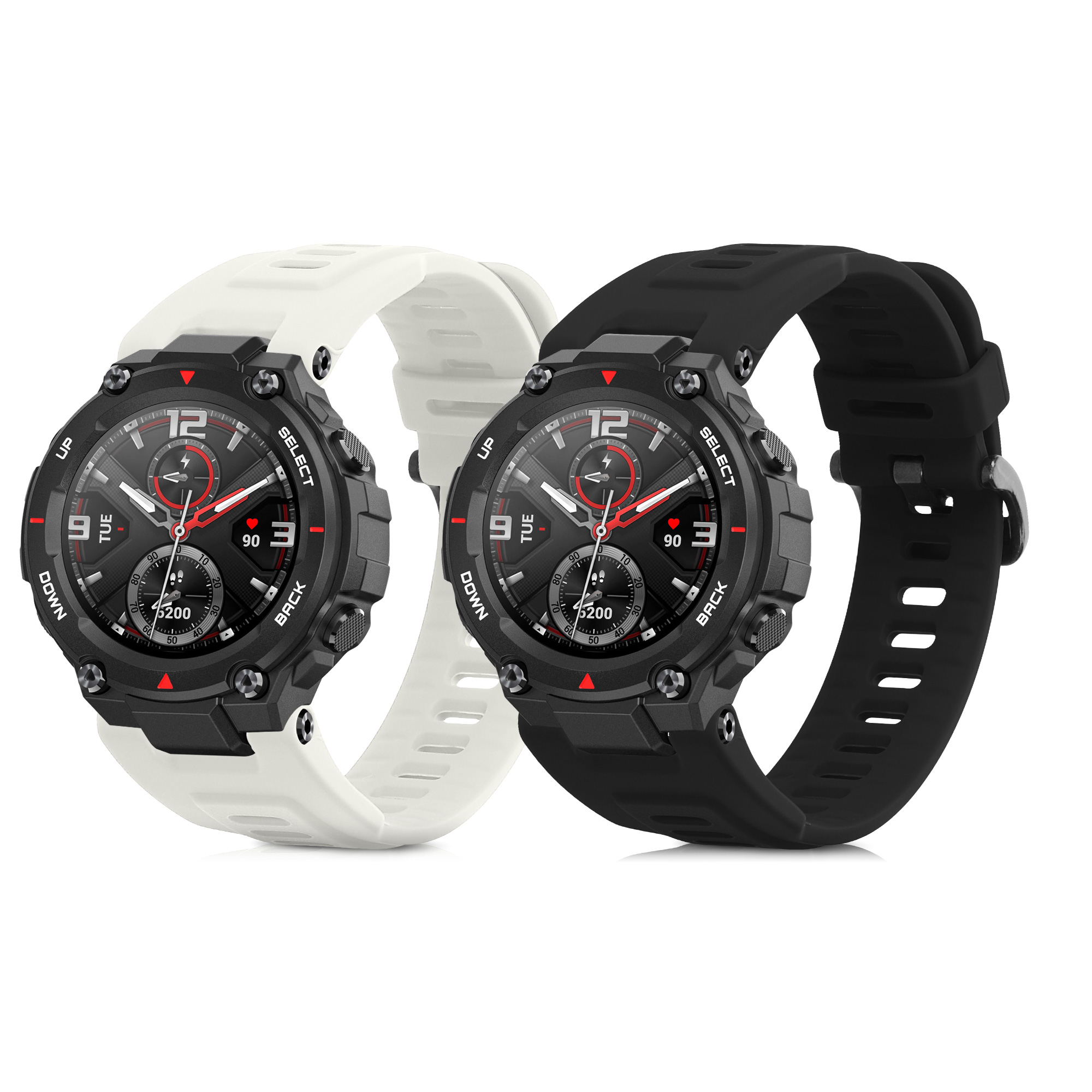 Řemínky pro Huami Amazfit T-Rex / T-Rex Pro kwmobile silikonové - černá / bílá