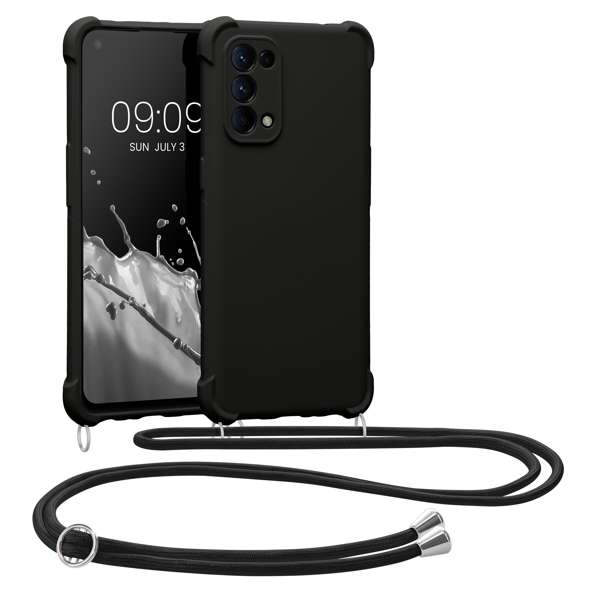 Crossbody kryt na mobil Oppo Find X3 Lite kwmobile šňůrka černá