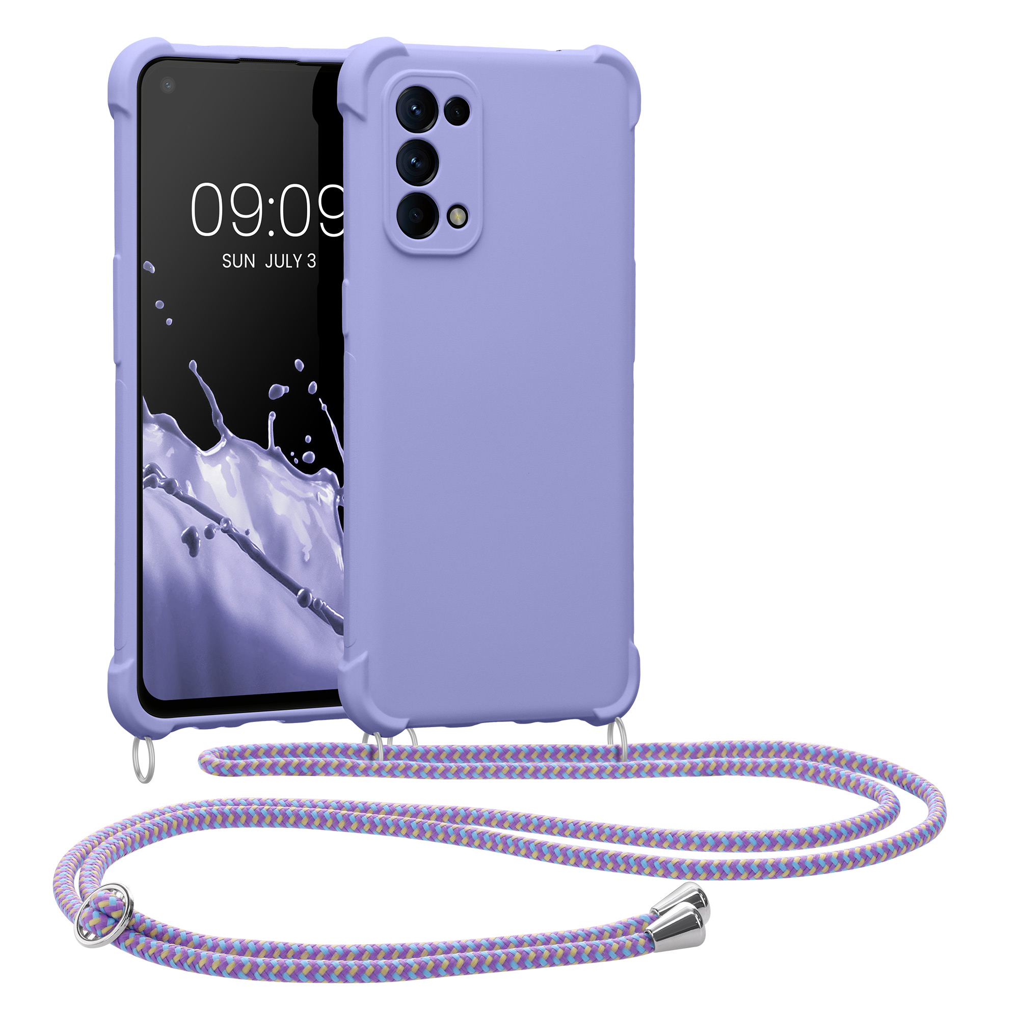 Crossbody kryt na mobil Oppo Find X3 Lite kwmobile šňůrka levandulová