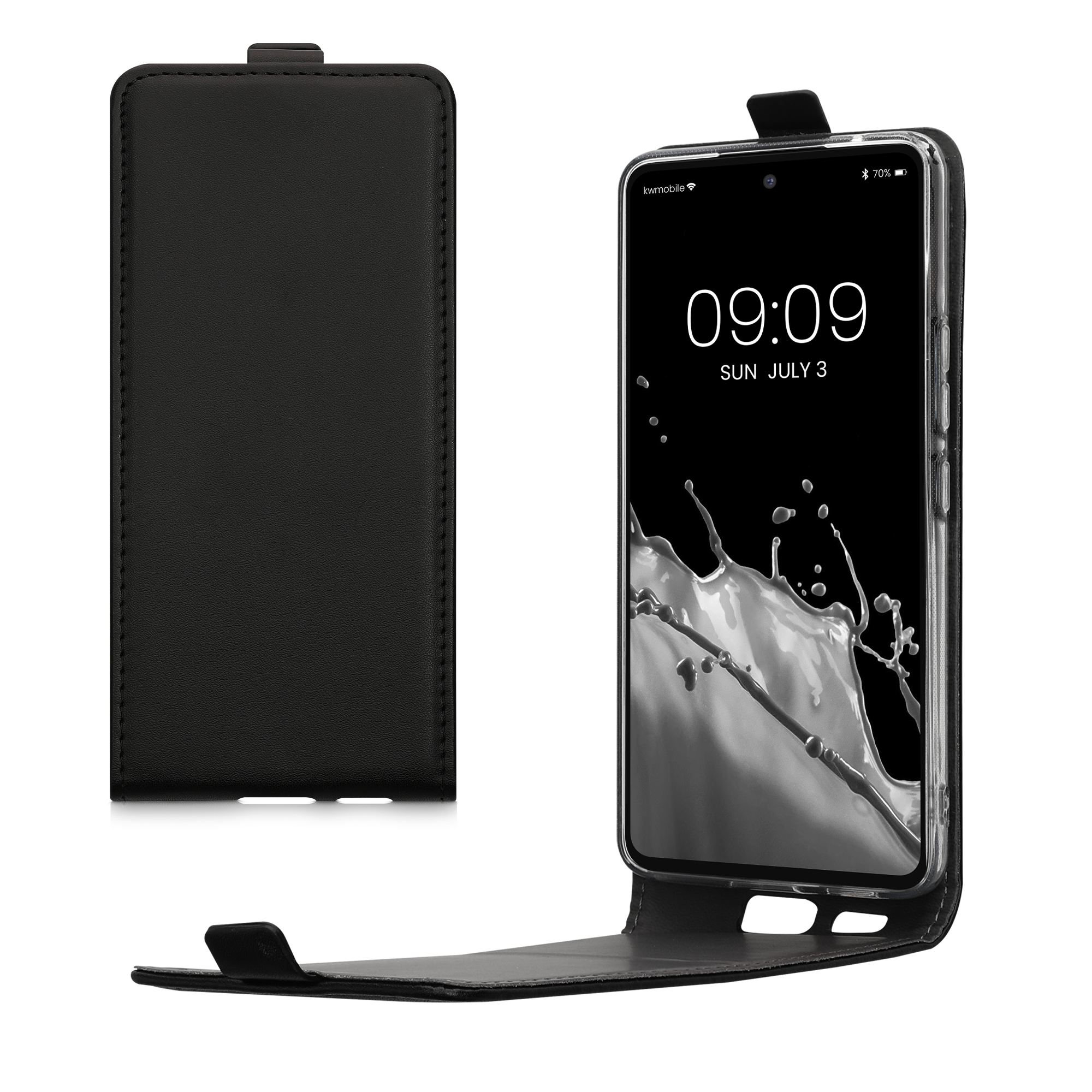 Flip pouzdro Samsung Galaxy A53 5G kwmobile PU kůže vertikální s magnetem Černá