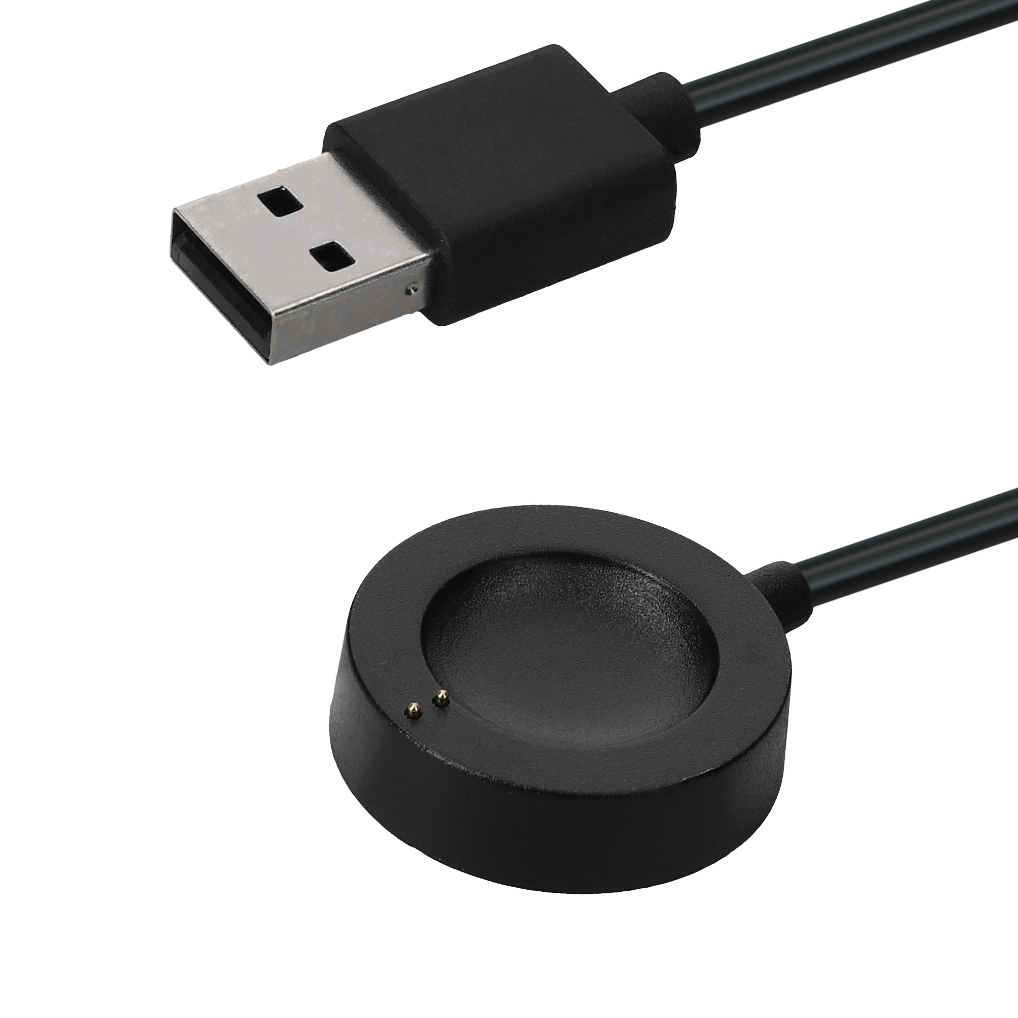 USB nabíjecí kabel pro chytré hodinky Fossil Gen 6 / 5 / 4 a Skagen Falster 2 kwmobile - černá