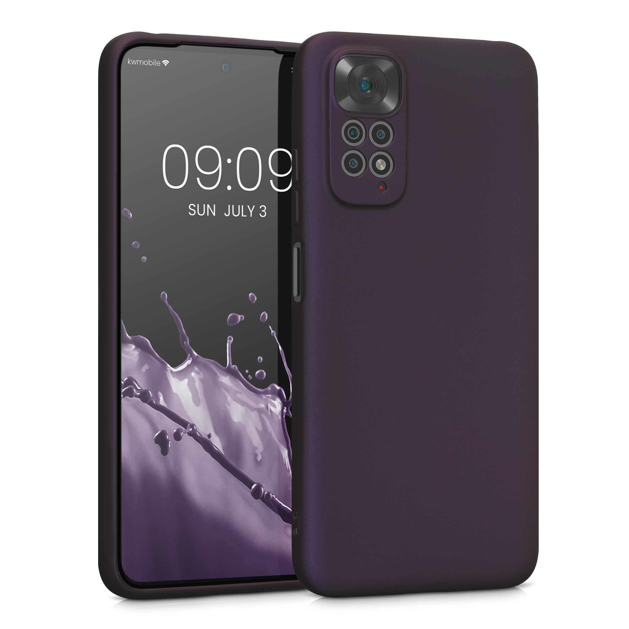 Kryt Xiaomi Redmi Note 11 metalický TPU metalická borůvková kwmobile